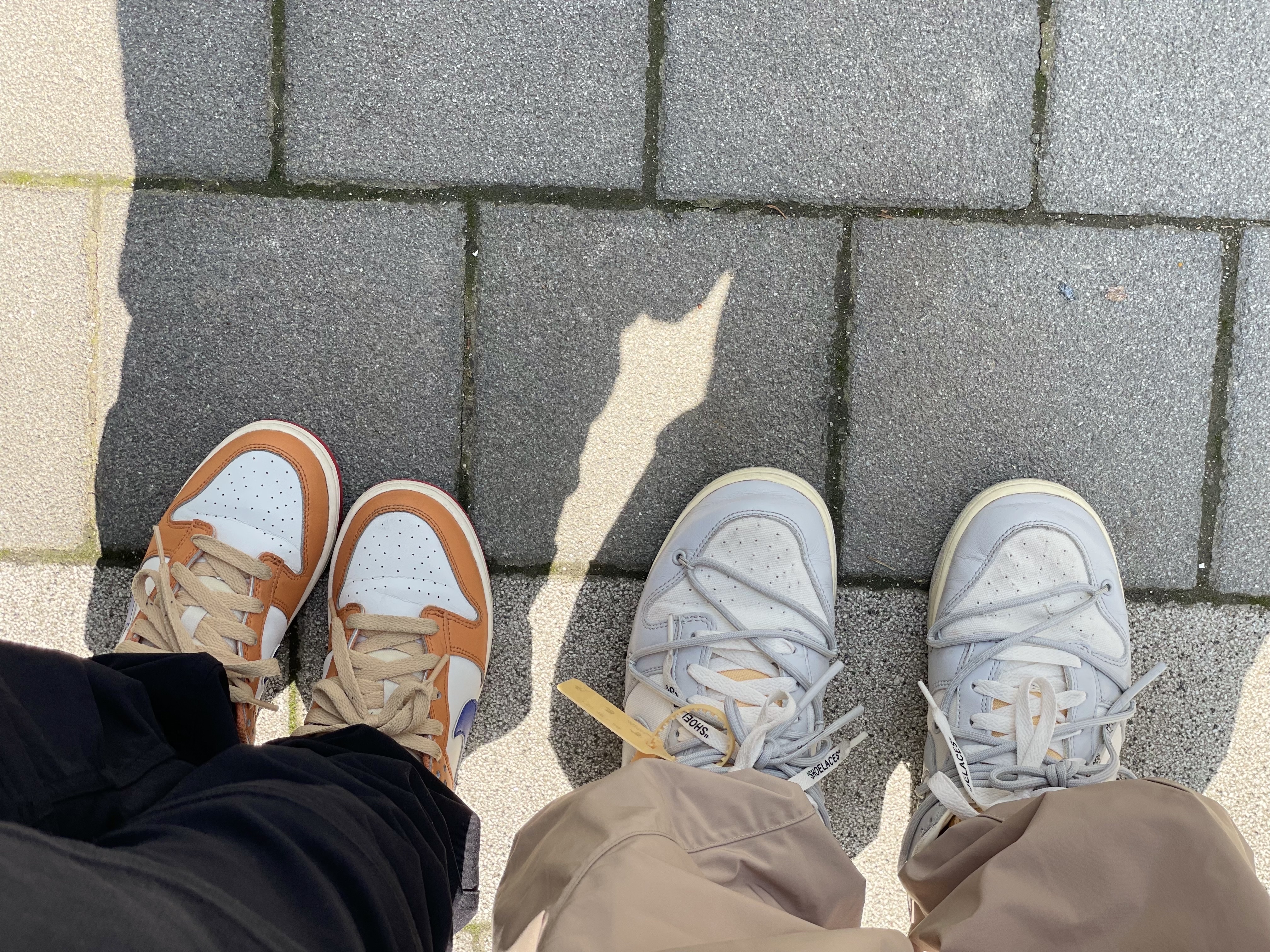 Nike x Off-White Dunk Low The 50 - Lot 46, (PS) Nike Dunk Low Safety Orange 착용 스타일