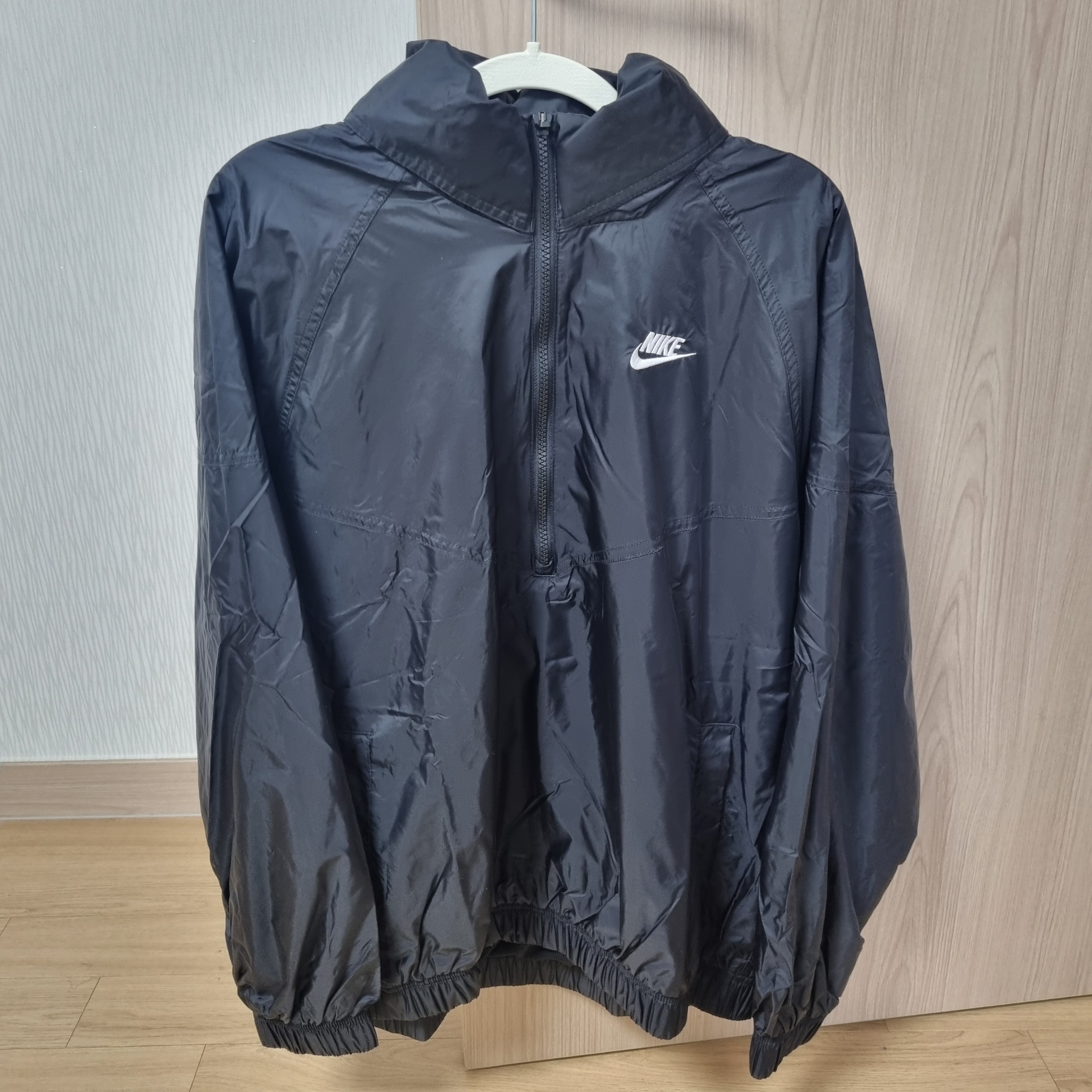 Nike NSW Unlined Woven Windrunner Anorak Jacket Black - Asia 착용 스타일