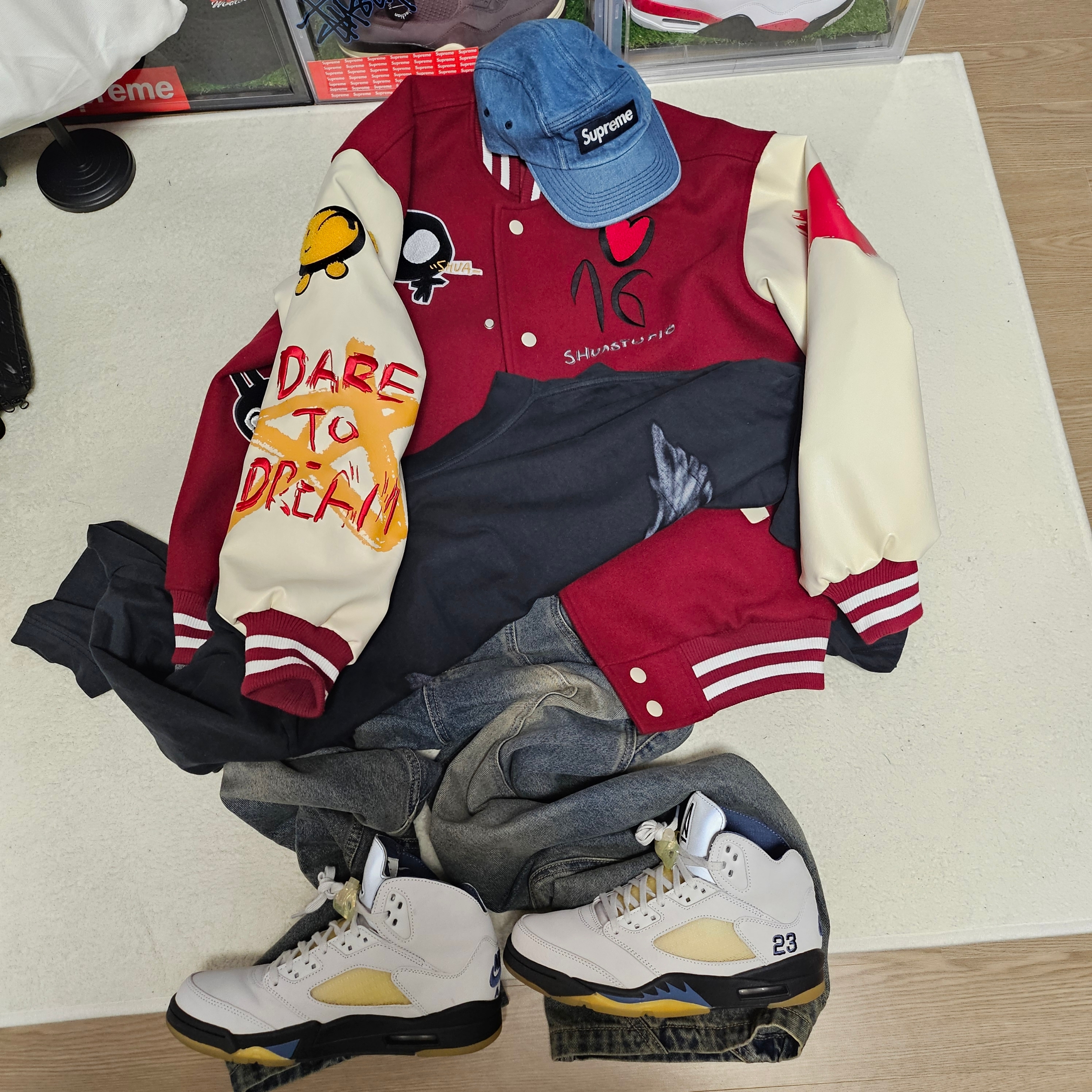 Supreme Washed Chino Twill Camp Cap Denim - 23FW, (W) Jordan 5 x A Ma Maniere Retro Dawn 착용 스타일