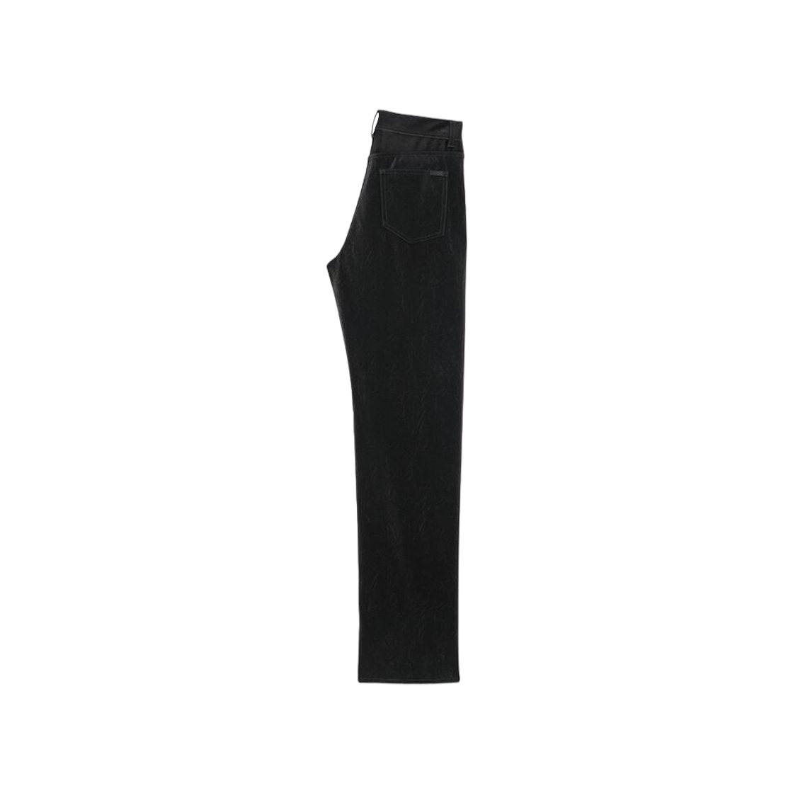 (W) Saint Laurent Long Extreme Baggy Jeans in Crinkle Black Denim Crinkle Black 상세 이미지 2