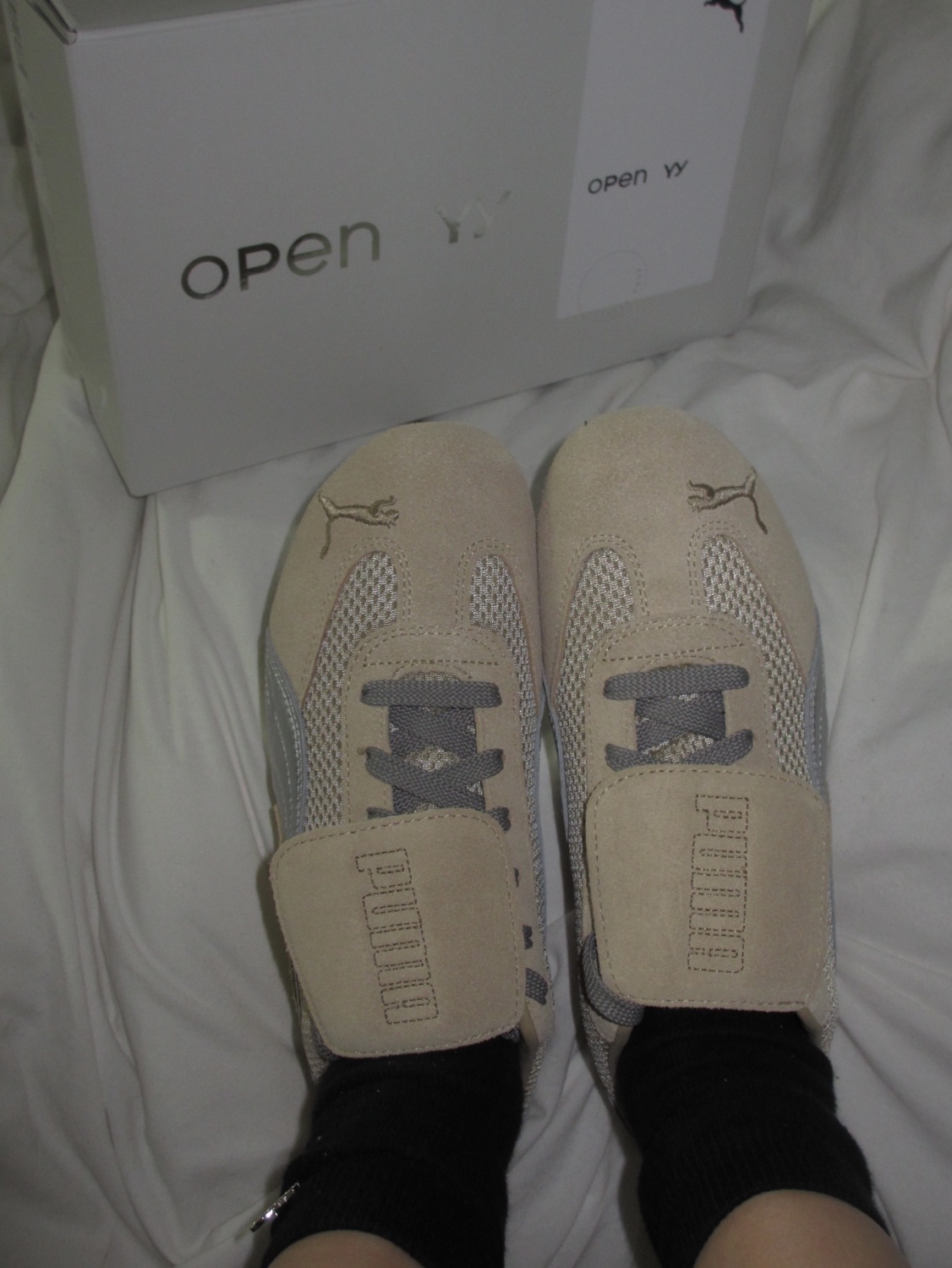 Puma x Open Yy Speedcat Prairie Tan Matte Silver 착용 스타일 - 2