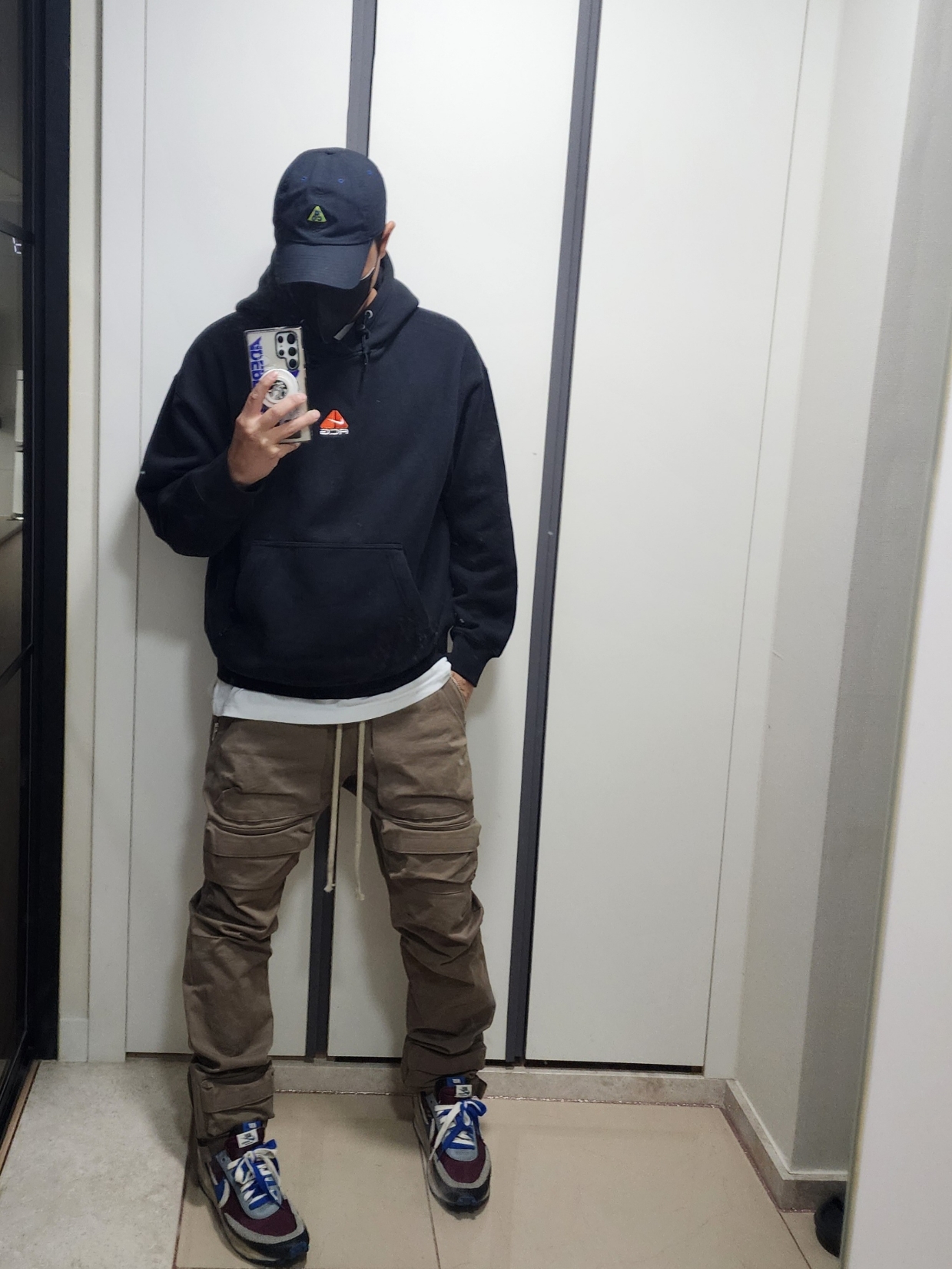Nike ACG Therma-Fit Pullover Fleece Hoodie Black - Asia, Nike ACG Heritage 86 Cap Black 착용 스타일 - 1