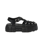 (W) Miu Miu Eva Platform Cage Sandals Black