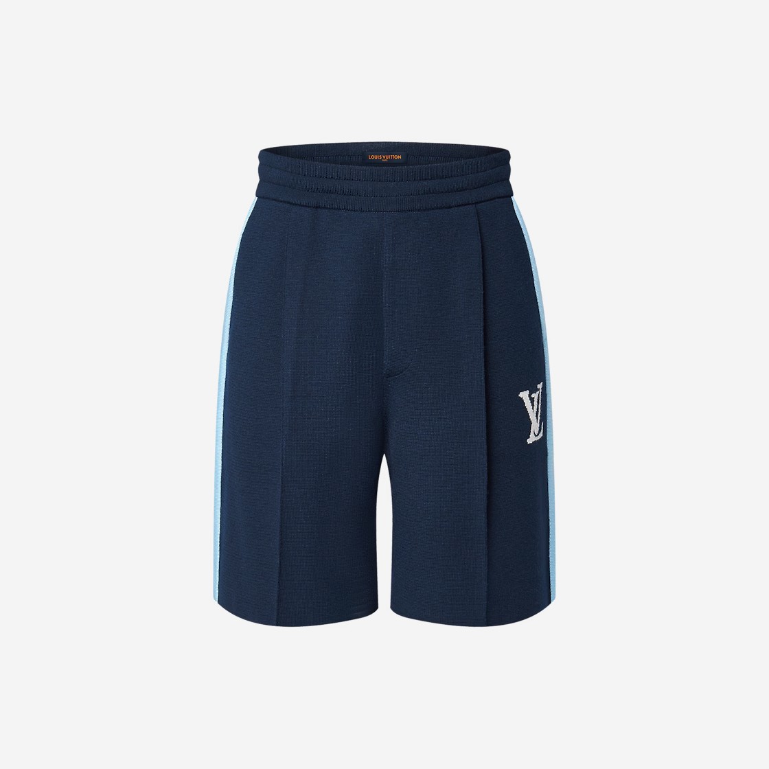 Louis Vuitton Signature Knitted Wool Shorts Navy Blue 상세 이미지 1