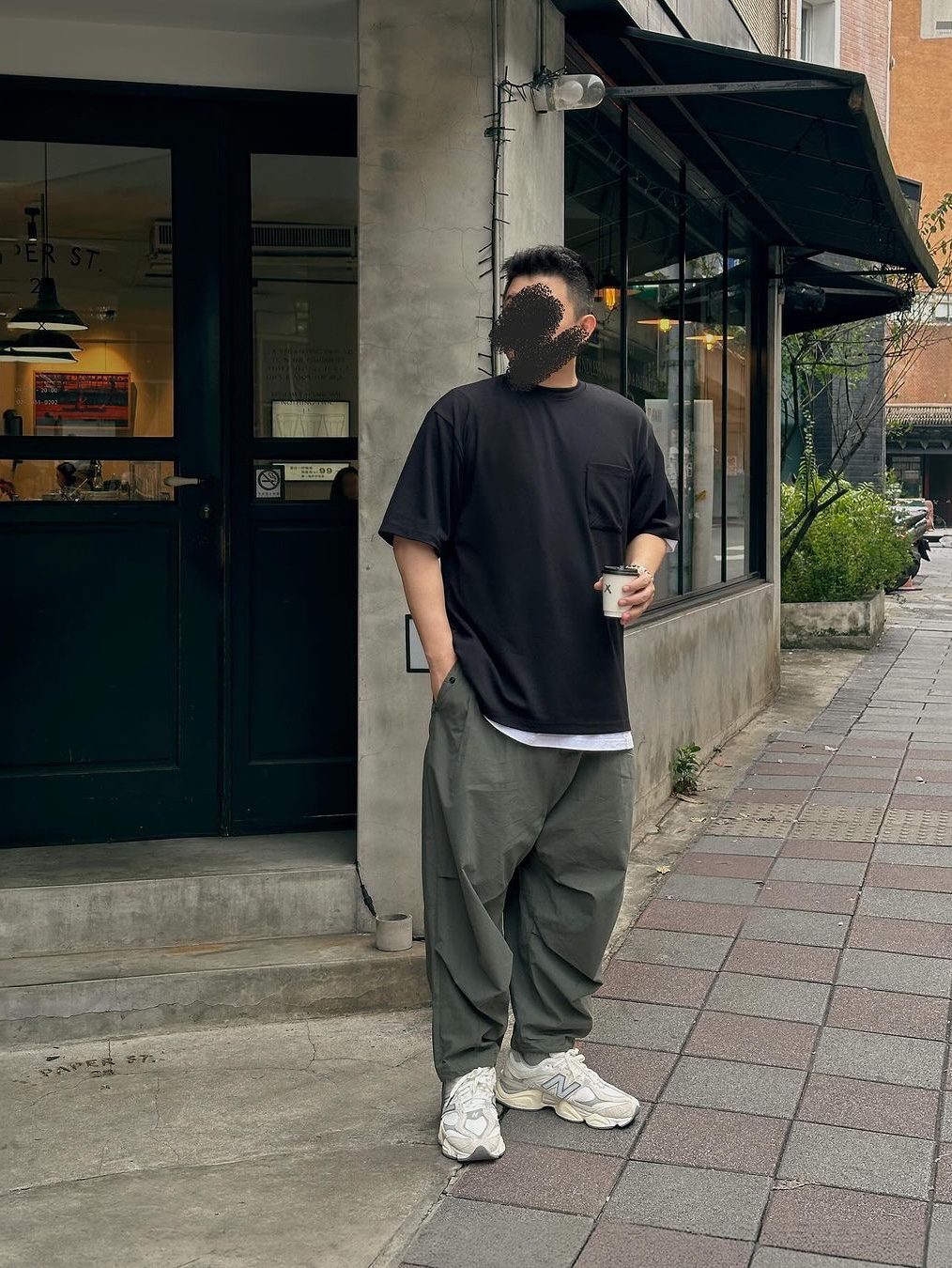 Tightbooth Balloon Pants Olive 착용 스타일 - 2