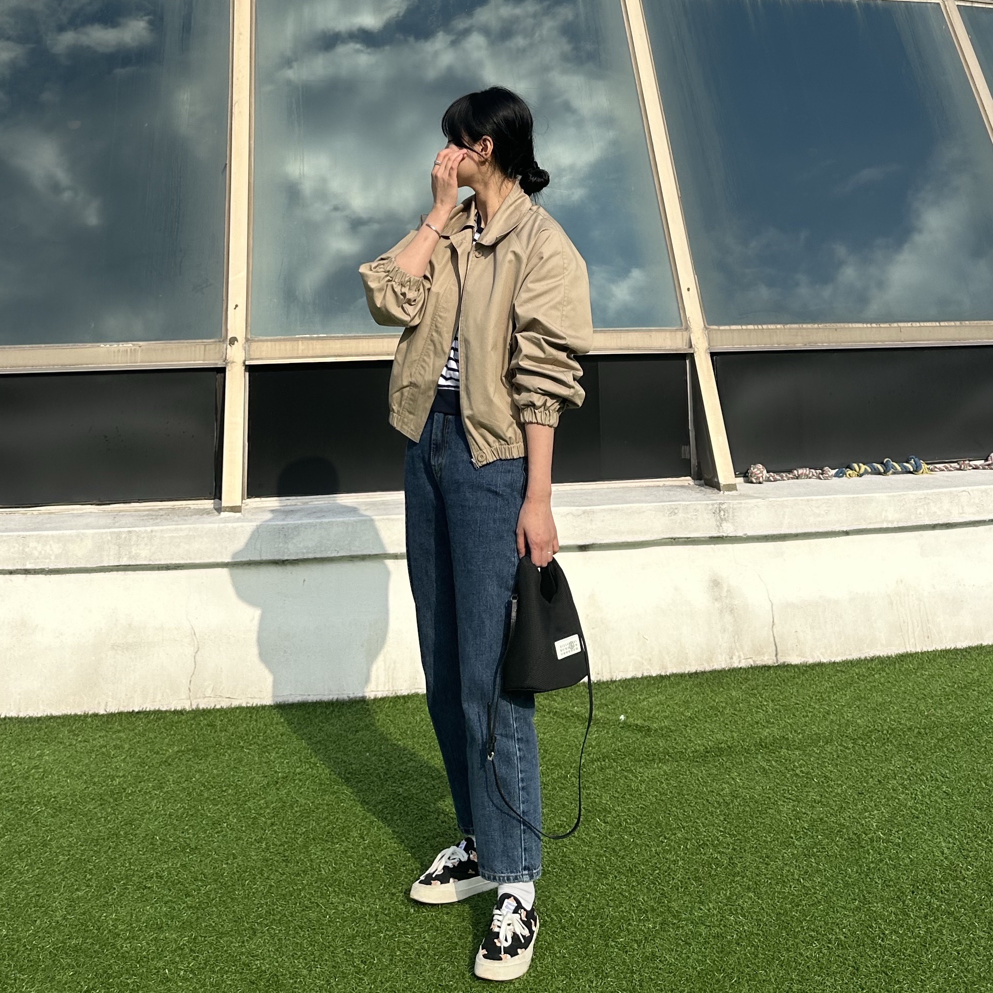 MM6 Maison Margiela Mesh Classic Crossbody Japanese Bag Black 착용 스타일