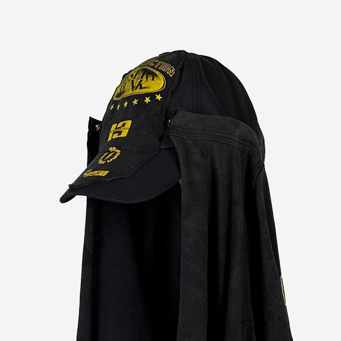 레저렉션13 리메이크 슬리브 믹스드 볼캡 블랙 옐로우(Resurrection13 Remake Sleeve Mixed Ballcap Black Yellow) - 4