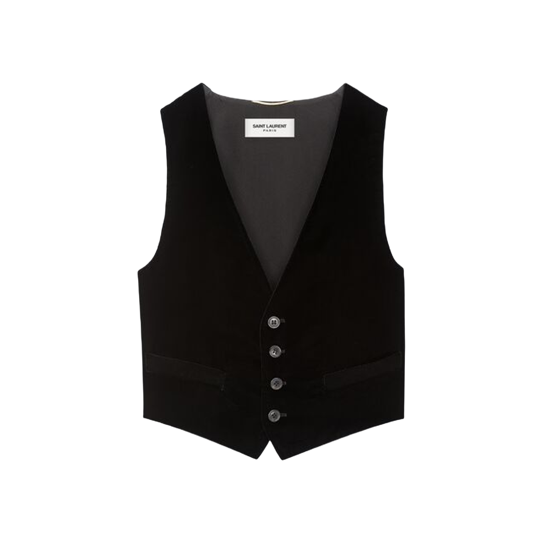 (W) Saint Laurent Vest In Velvet Black 상세 이미지 1