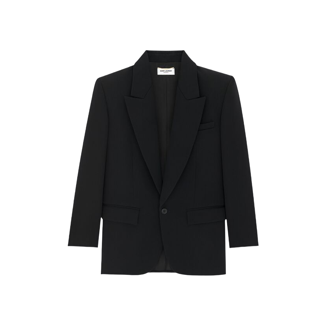 (W) Saint Laurent Jacket In Grain De Poudre Black 상세 이미지 1