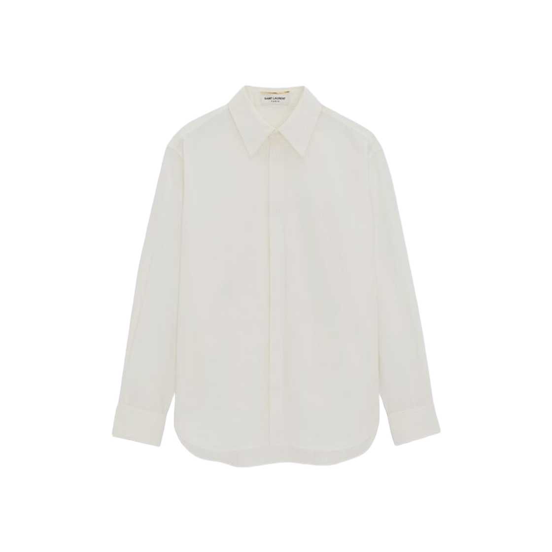 (W) Saint Laurent Boyfriend Shirt In Cotton Poplin White 상세 이미지 1