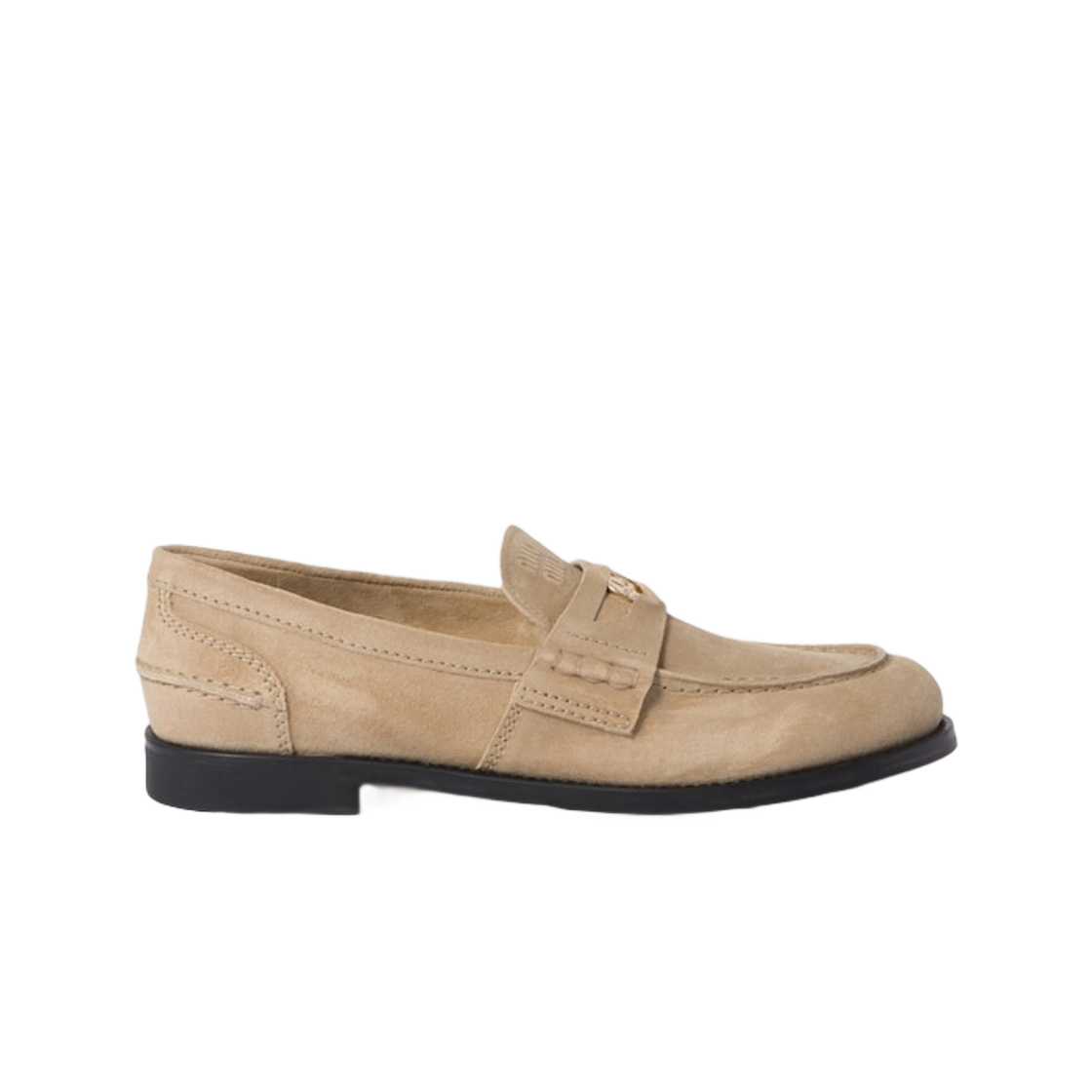5D773D-Z5O-F0379 (W) Miu Miu Faded Suede Loafers Ecru