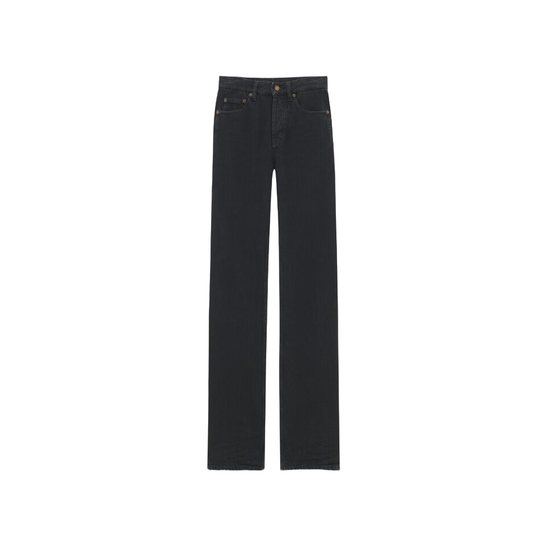 (W) Saint Laurent Long Straight Jeans In Carbon Black Denim Neo Carbon Black 상세 이미지 1