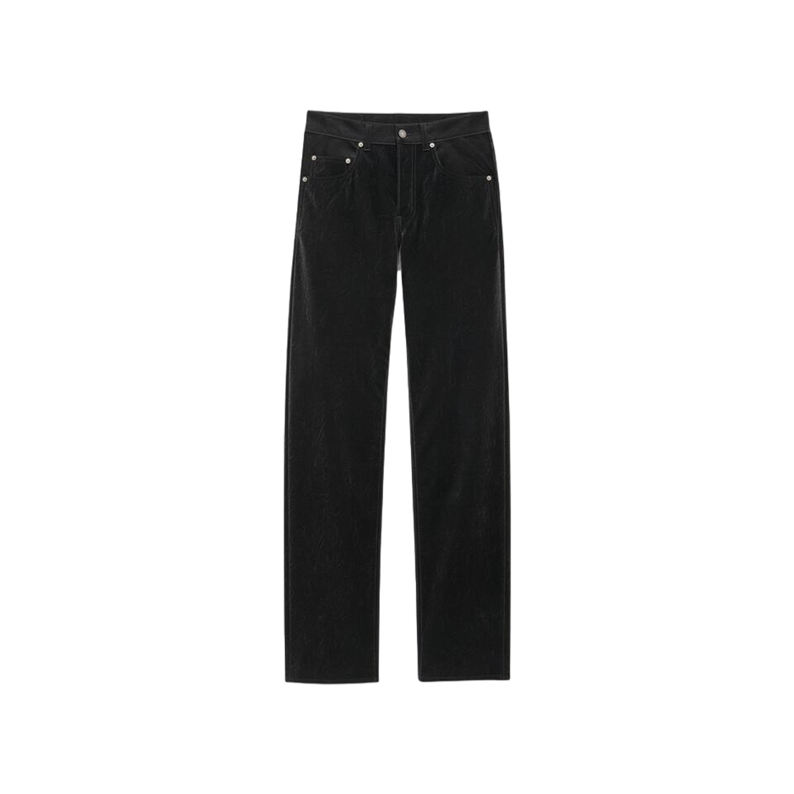 (W) Saint Laurent Long Extreme Baggy Jeans in Crinkle Black Denim Crinkle Black 상세 이미지 1