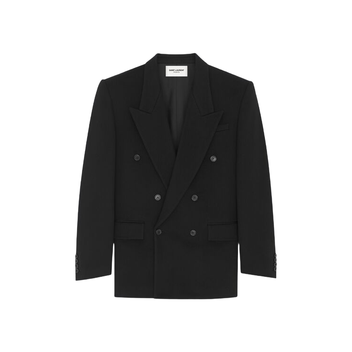 (W) Saint Laurent Oversized Jacket In Wool Cashmere Black 상세 이미지 1