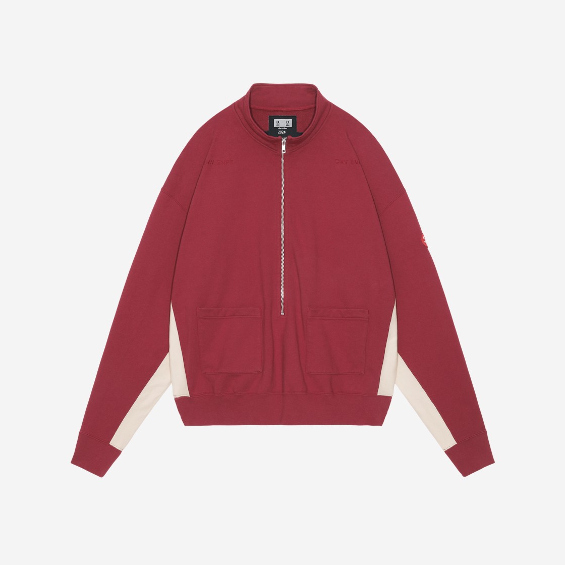 Cav Empt Two Thirds Zip Up Sweat Burgundy - 24SS 상세 이미지 1