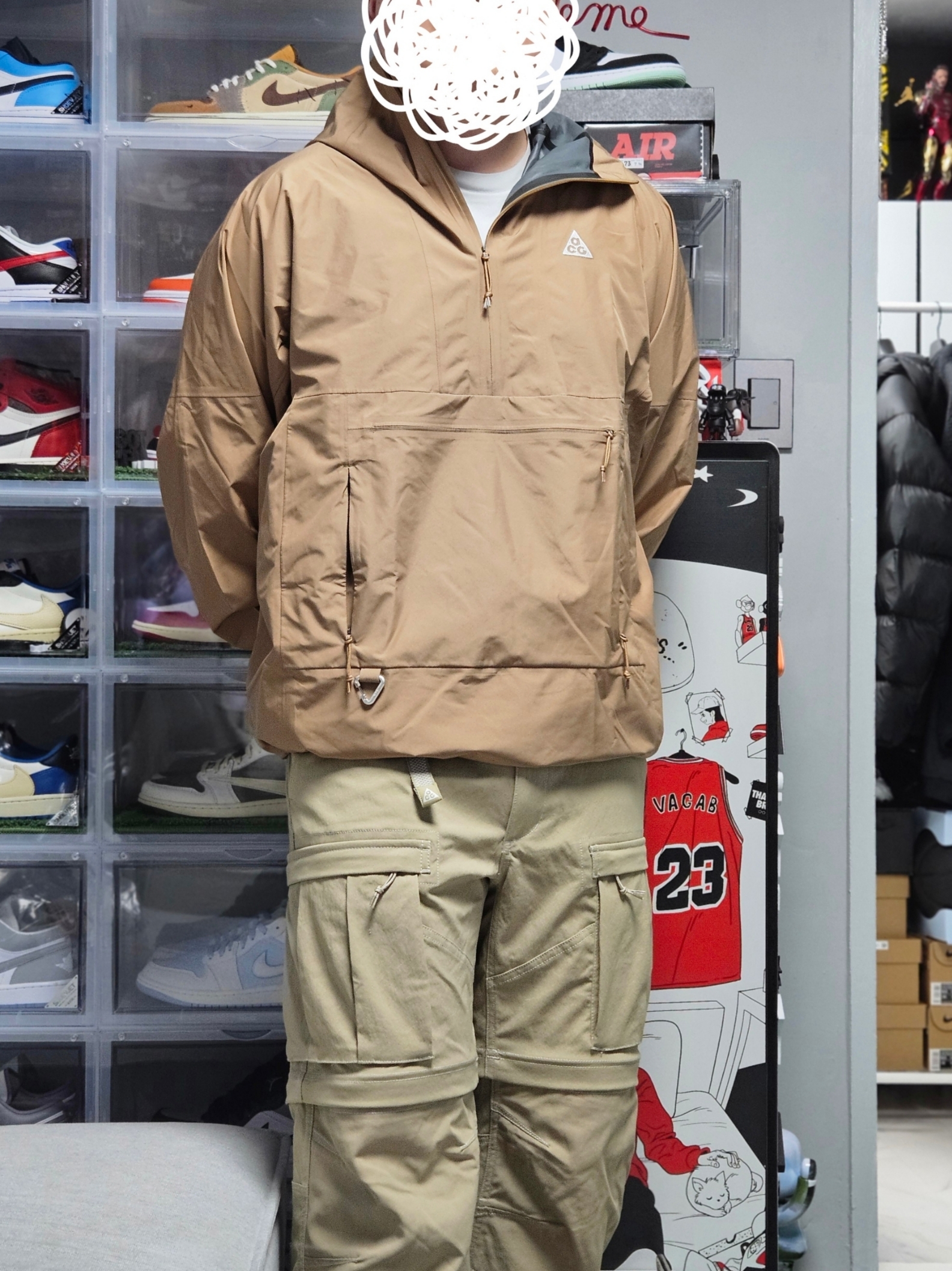 Nike ACG Storm-Fit ADV Cascade Rain Jacket Dark Driftwood - US/EU, Nike ACG Smith Summit Cargo Pants Khaki Iron Ore - Asia 착용 스타일 - 1