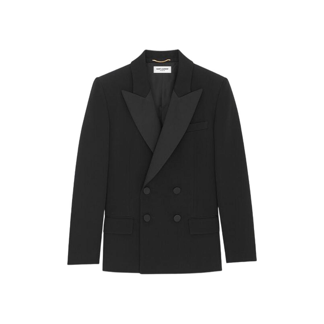 (W) Saint Laurent Tuxedo Jacket In Grain De Poudre Black 상세 이미지 1