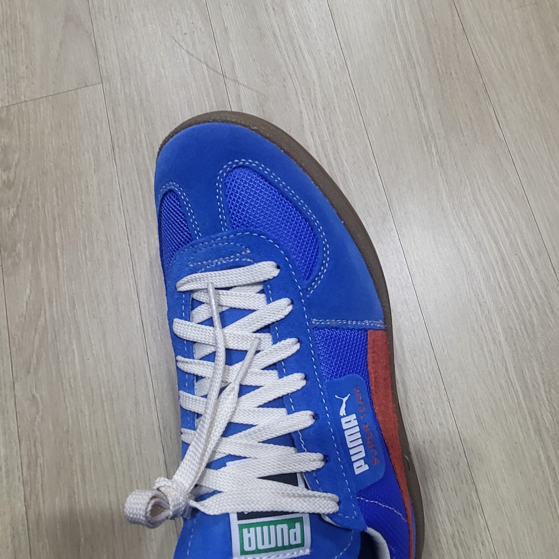 Puma Super Team Handy Ultra Blue Rickie Orange 착용 스타일 - 1