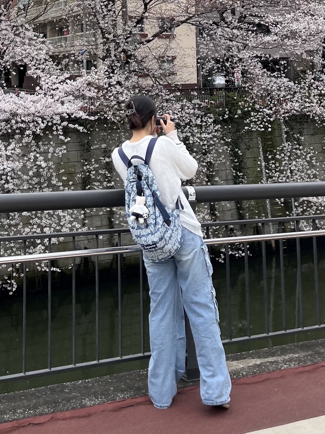 Supreme Fat Tip Jacquard Denim Backpack Blue - 22SS, [예약 배송] NOS7 x Monamhee SON.hee Cream 착용 스타일