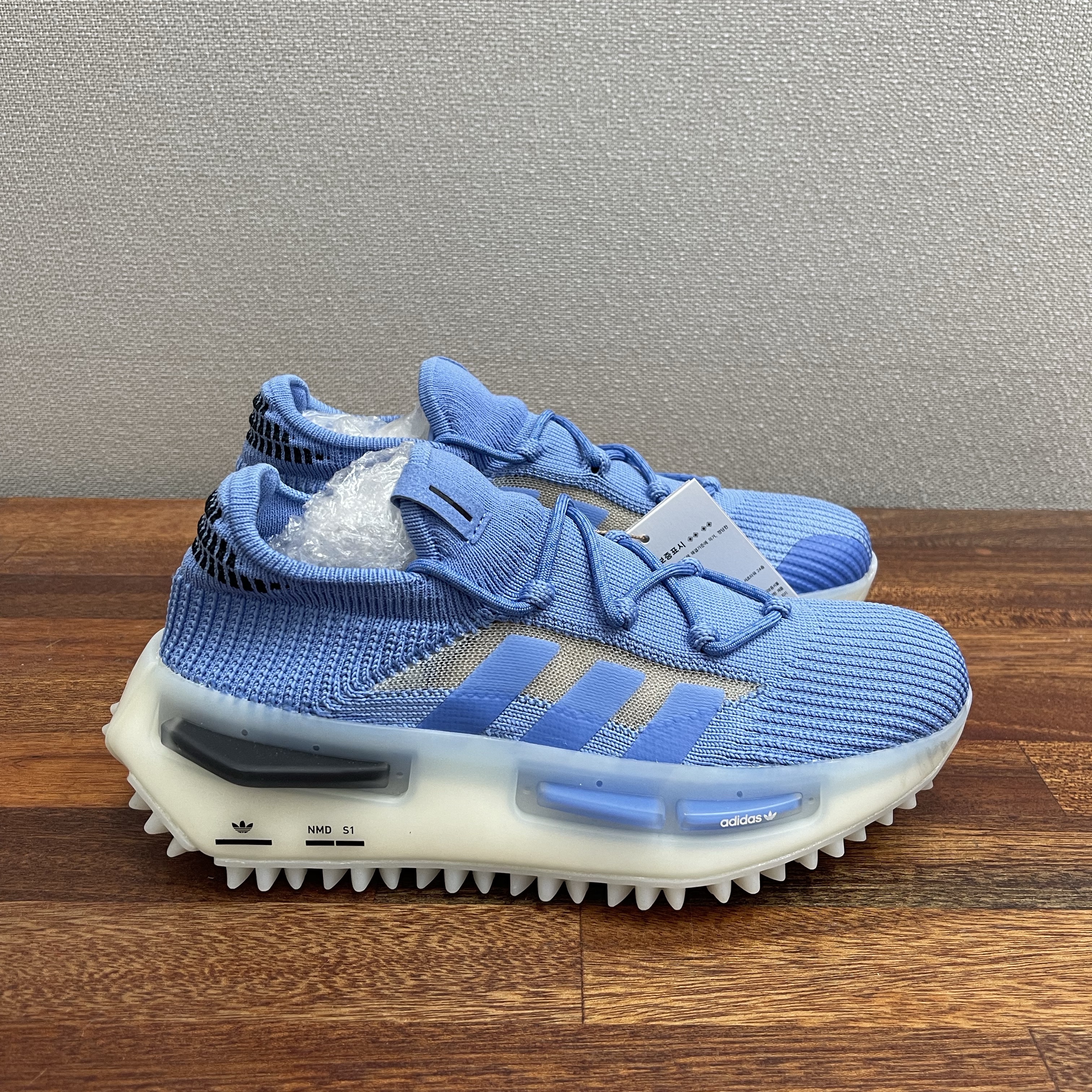 (W) Adidas NMD S1 Blue Fusion Off White 착용 스타일 - 2