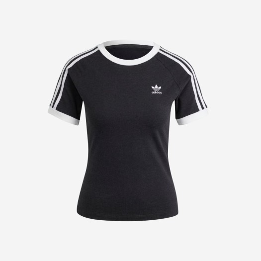 (W) 아디다스 3S 슬림 레글런 티셔츠 블랙 멜란지 - KR 사이즈
