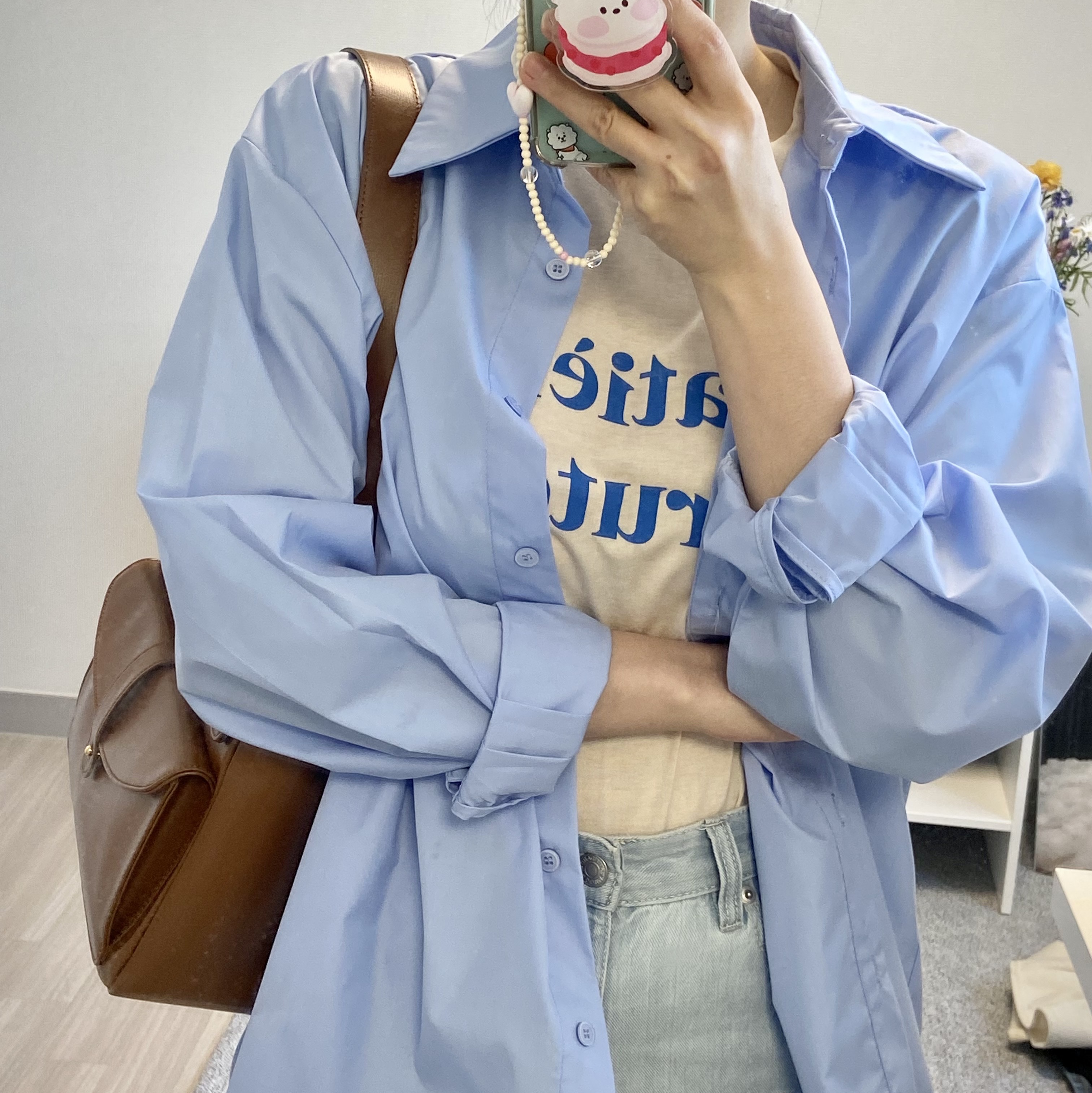 (W) Nike Crater Impact White University Blue 착용 스타일 - 3