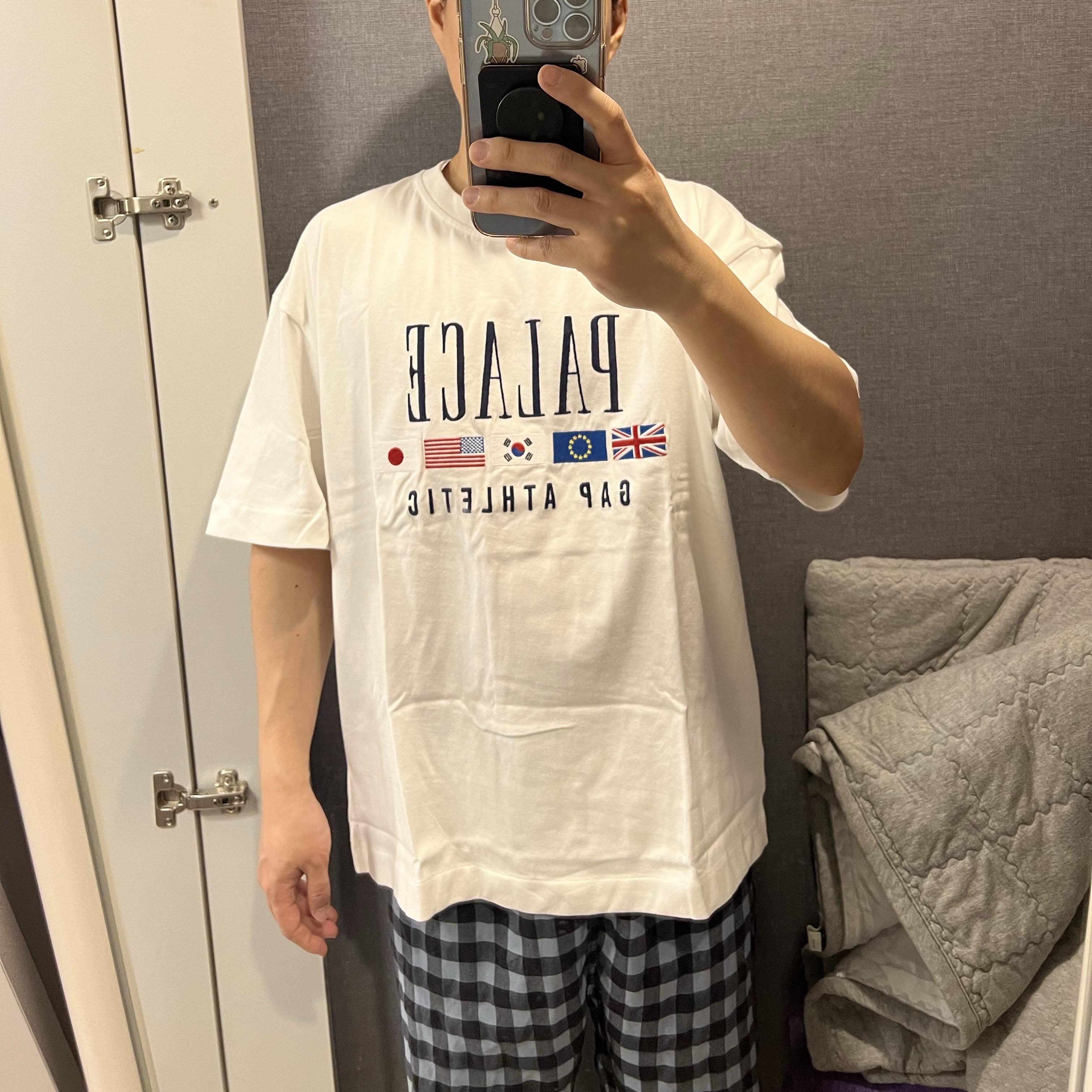 Palace x Gap Heavy Jersey T-Shirt White - 24SS 착용 스타일