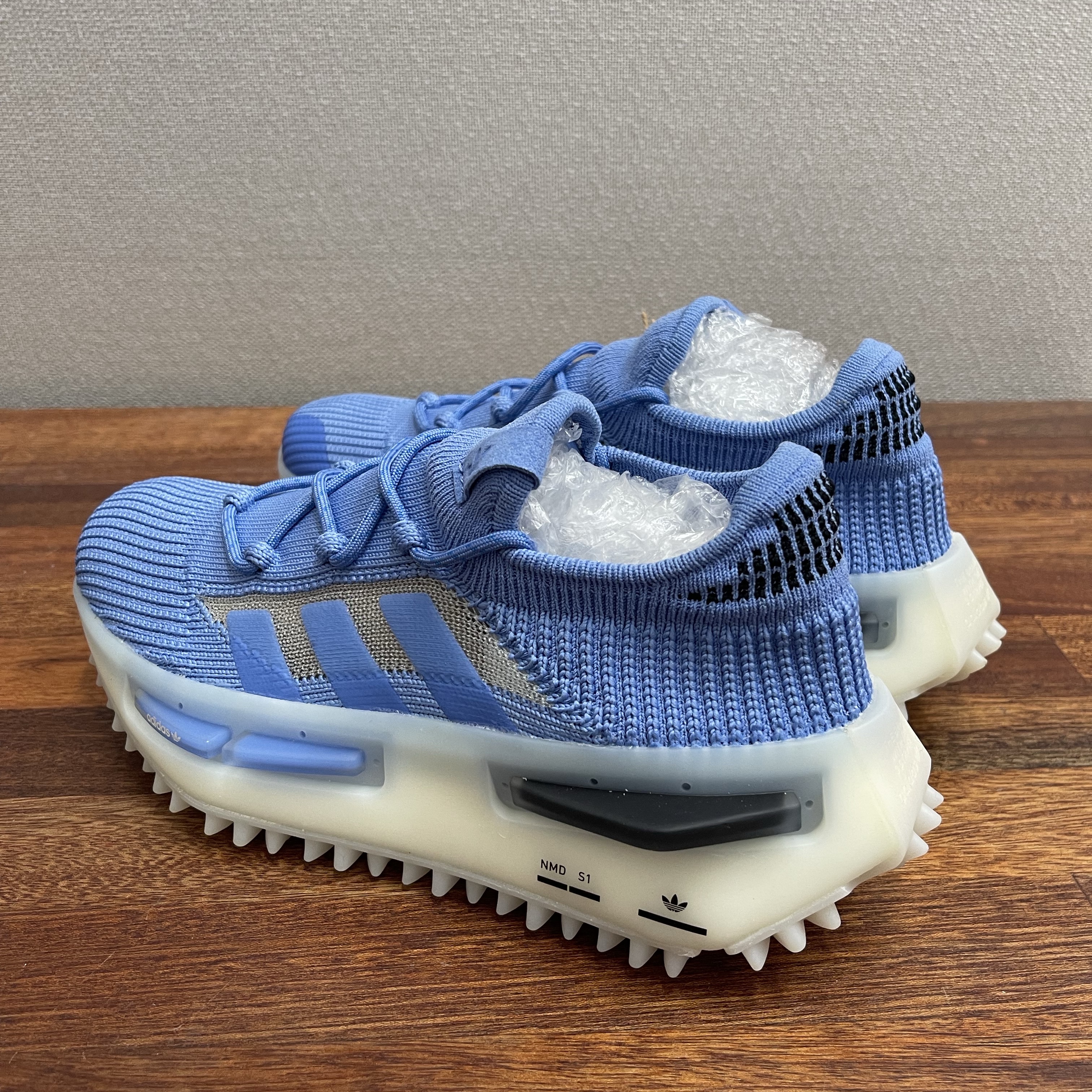 (W) Adidas NMD S1 Blue Fusion Off White 착용 스타일 - 3