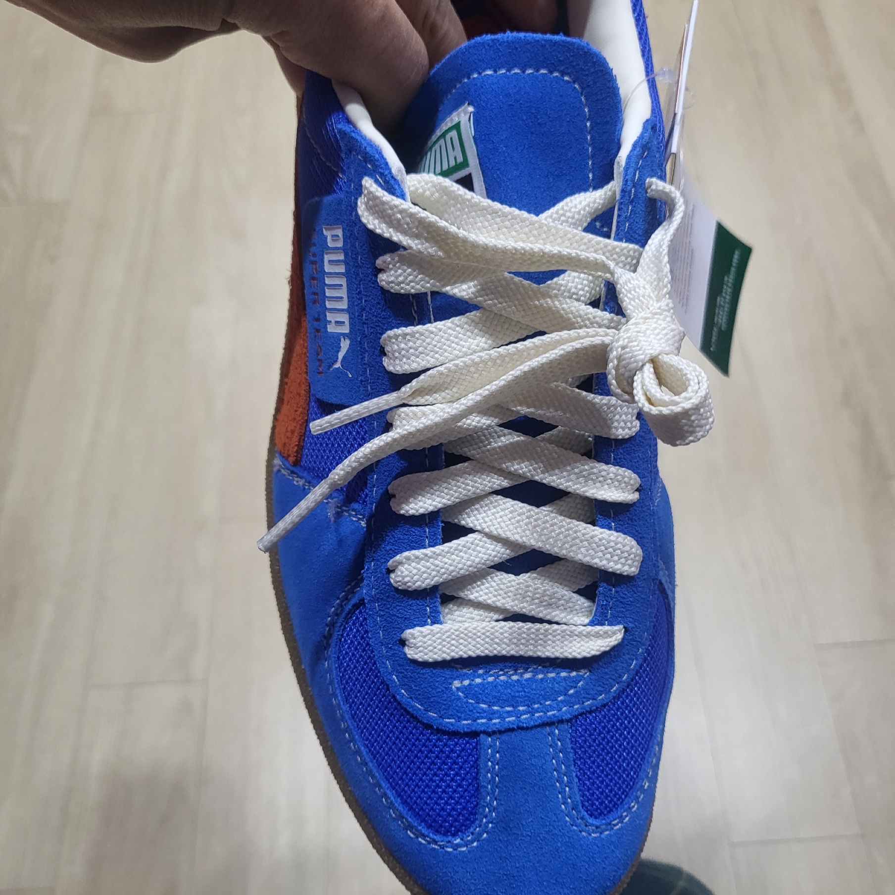 Puma Super Team Handy Ultra Blue Rickie Orange 착용 스타일 - 5