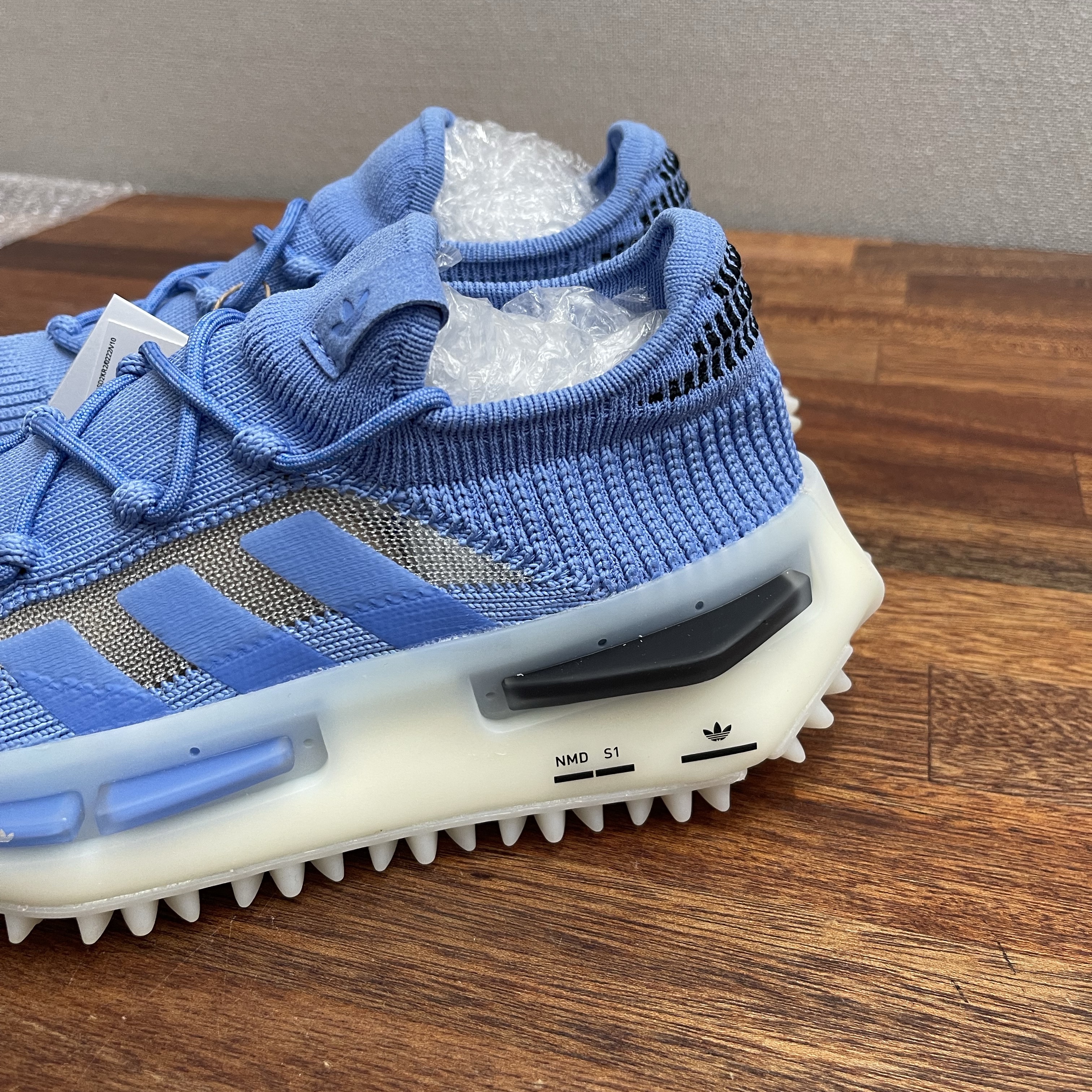 (W) Adidas NMD S1 Blue Fusion Off White 착용 스타일 - 4