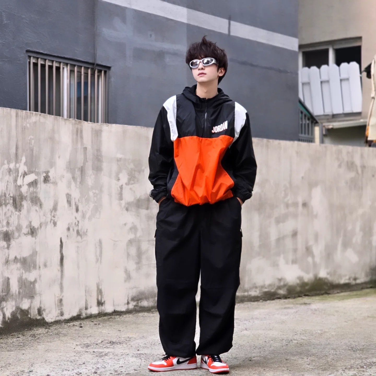 Jordan Flight MVP Hooded Pullover Jacket Black - Asia, Jordan Flight MVP Hooded Pullover Jacket Black - US/EU 착용 스타일 - 8