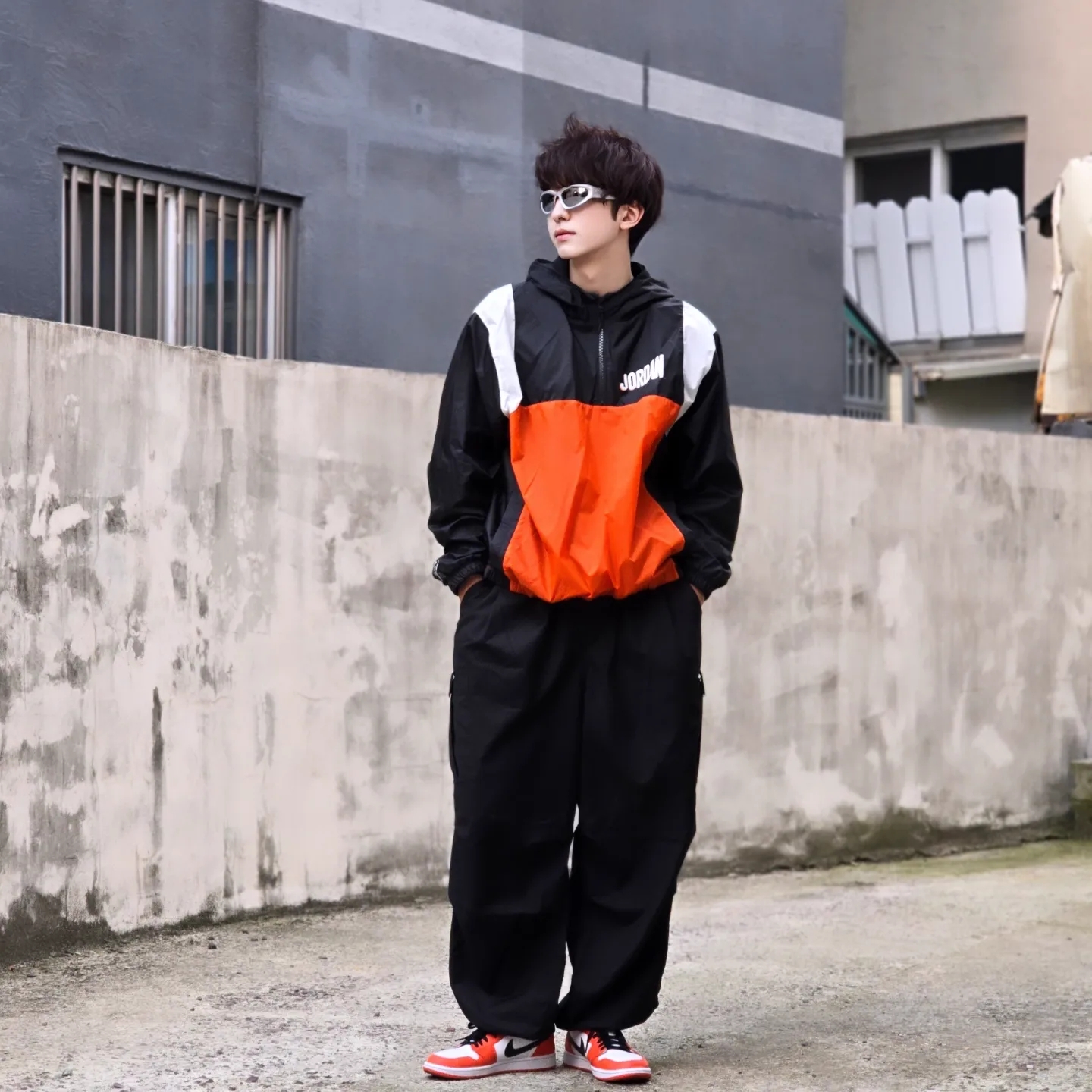 Jordan Flight MVP Hooded Pullover Jacket Black - Asia, Jordan Flight MVP Hooded Pullover Jacket Black - US/EU 착용 스타일 - 6