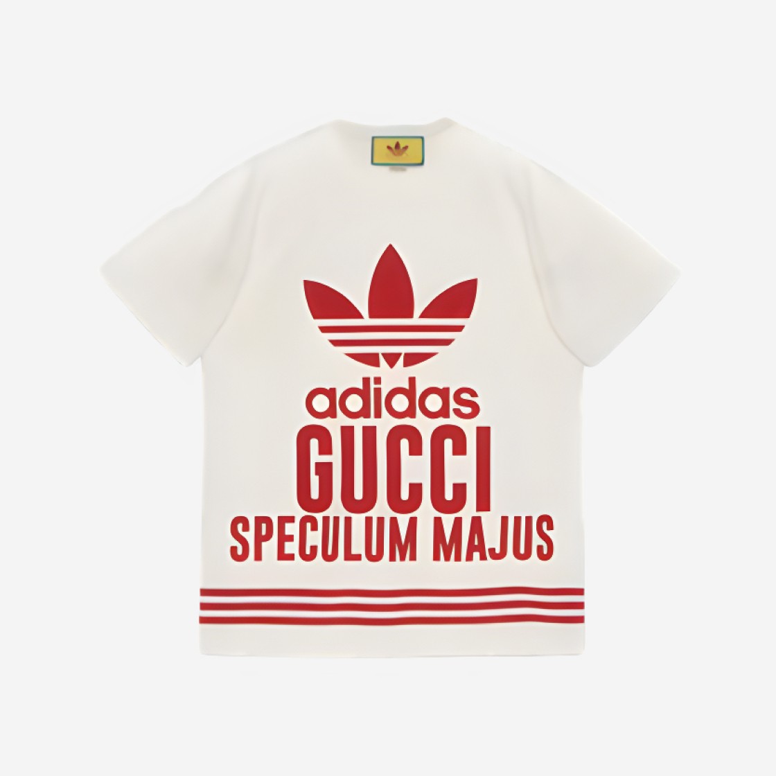 (W) Gucci x Adidas Cotton Jersey T-Shirt White Red 상세 이미지 1