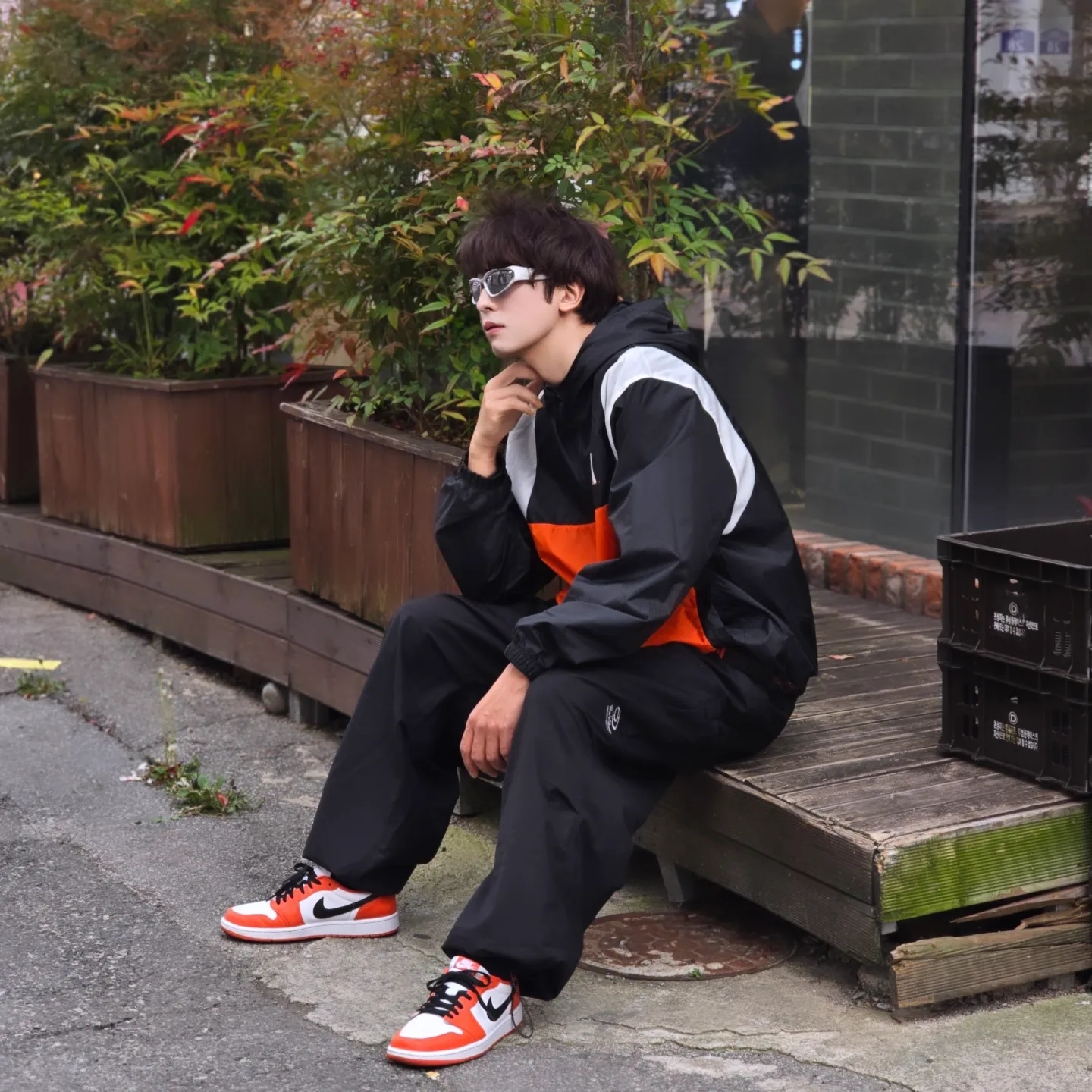 Jordan Flight MVP Hooded Pullover Jacket Black - Asia, Jordan Flight MVP Hooded Pullover Jacket Black - US/EU 착용 스타일 - 1