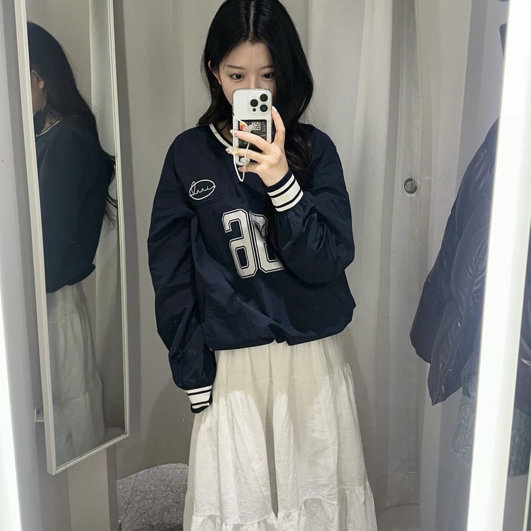 Nieeh 1996 Navy, Nieeh 1996 Oversize Fit Gray 착용 스타일