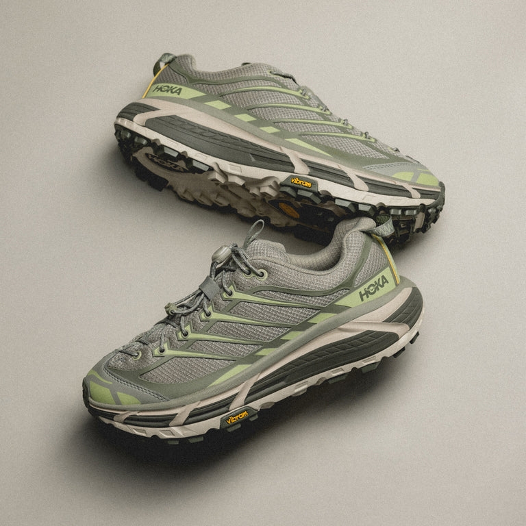 Hoka Mafate Three 2 Barely Seed Green 착용 스타일