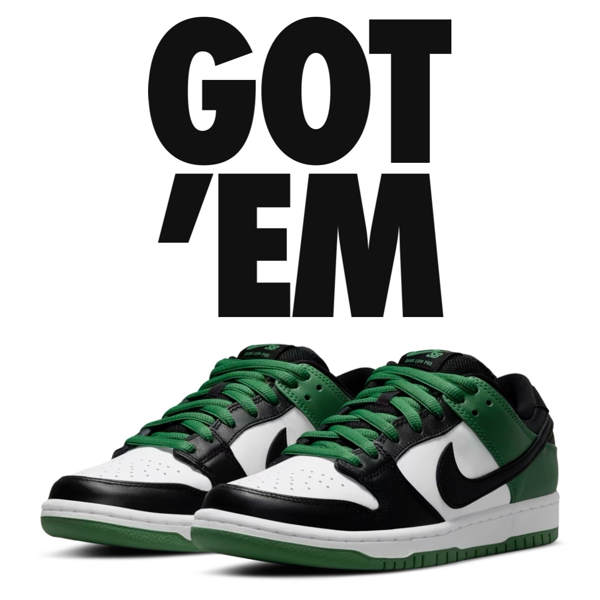 Nike SB Dunk Low Pro Chicago, Nike SB Dunk Low Pro Black and Classic Green 착용 스타일 - 2