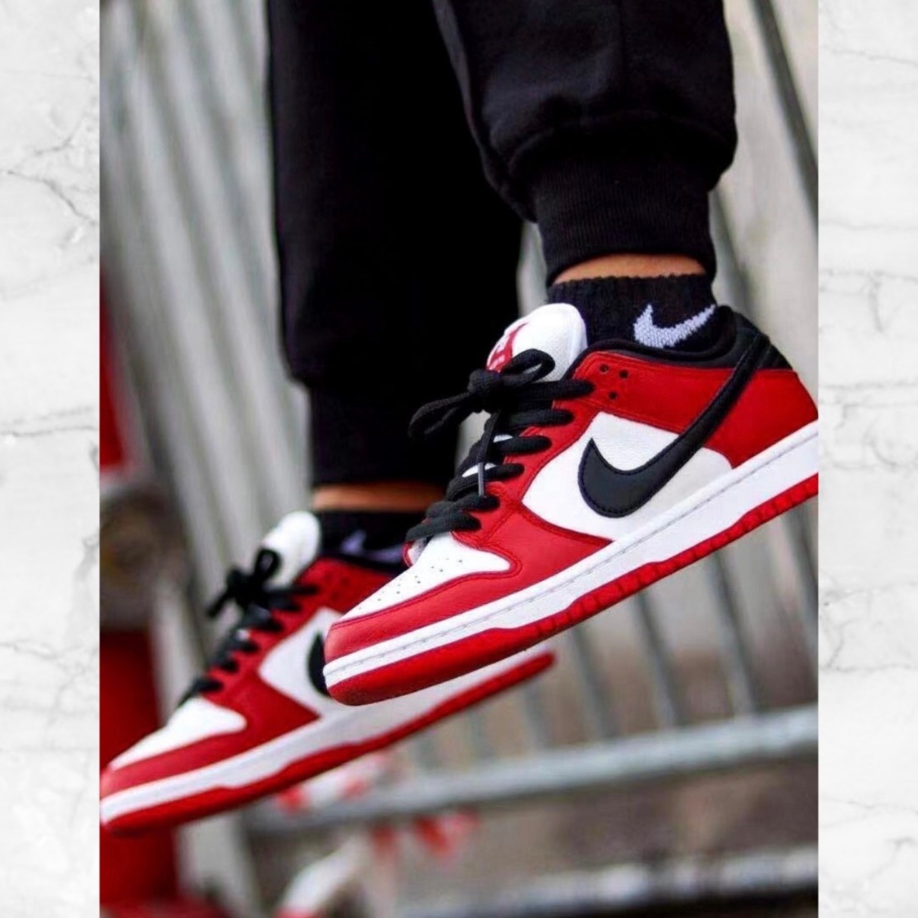 Nike SB Dunk Low Pro Chicago 착용 스타일 - 4