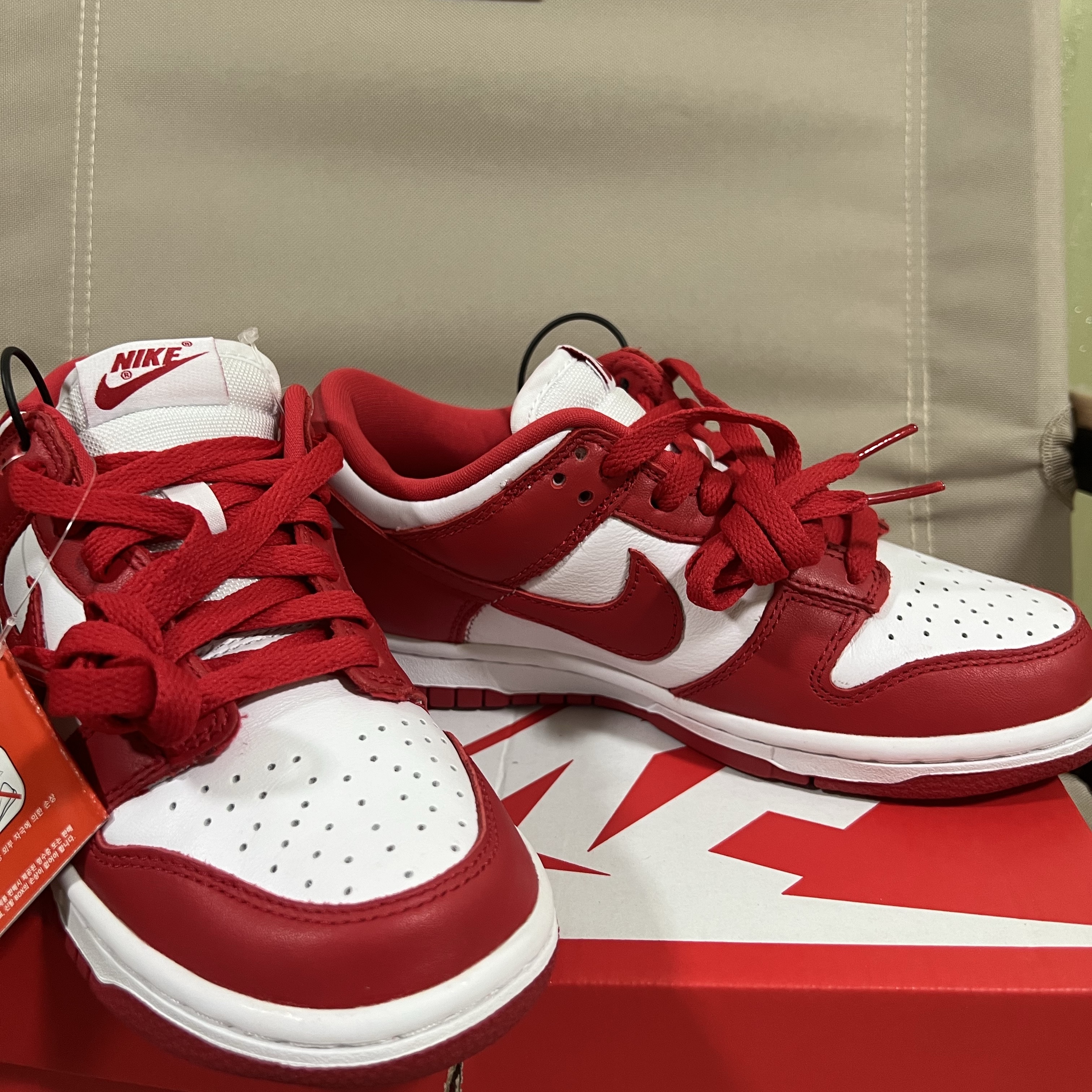 Nike Dunk Low SP White and University Red 2023 착용 스타일 - 1