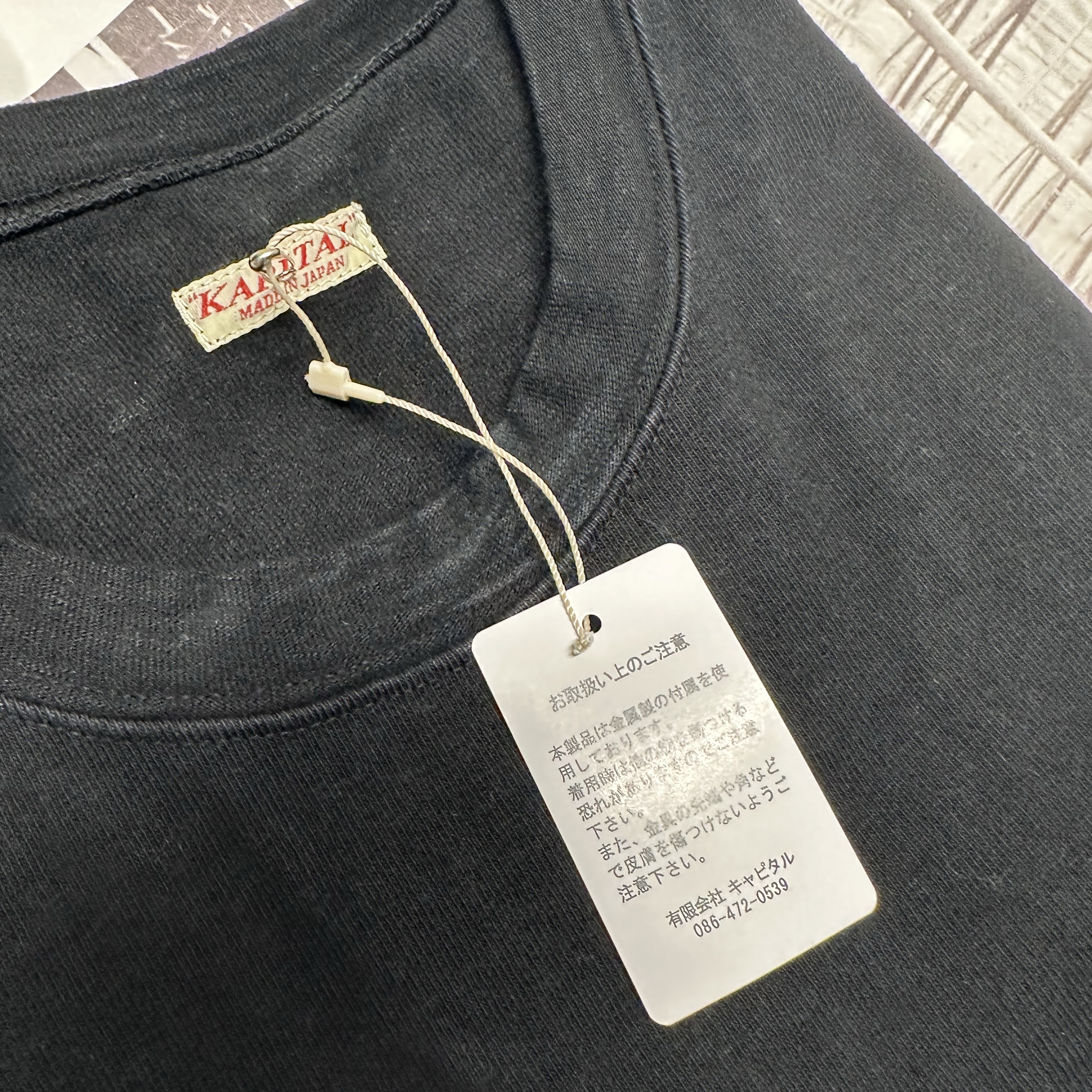 Kapital 16 Degree Butterfly Concho Pocket T-Shirt Black 착용 스타일 - 2