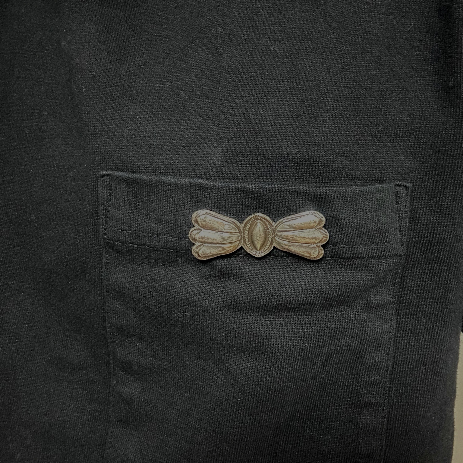 Kapital 16 Degree Butterfly Concho Pocket T-Shirt Black 착용 스타일 - 4
