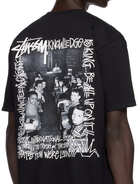 Stussy Classroom T-Shirt Black 착용 스타일