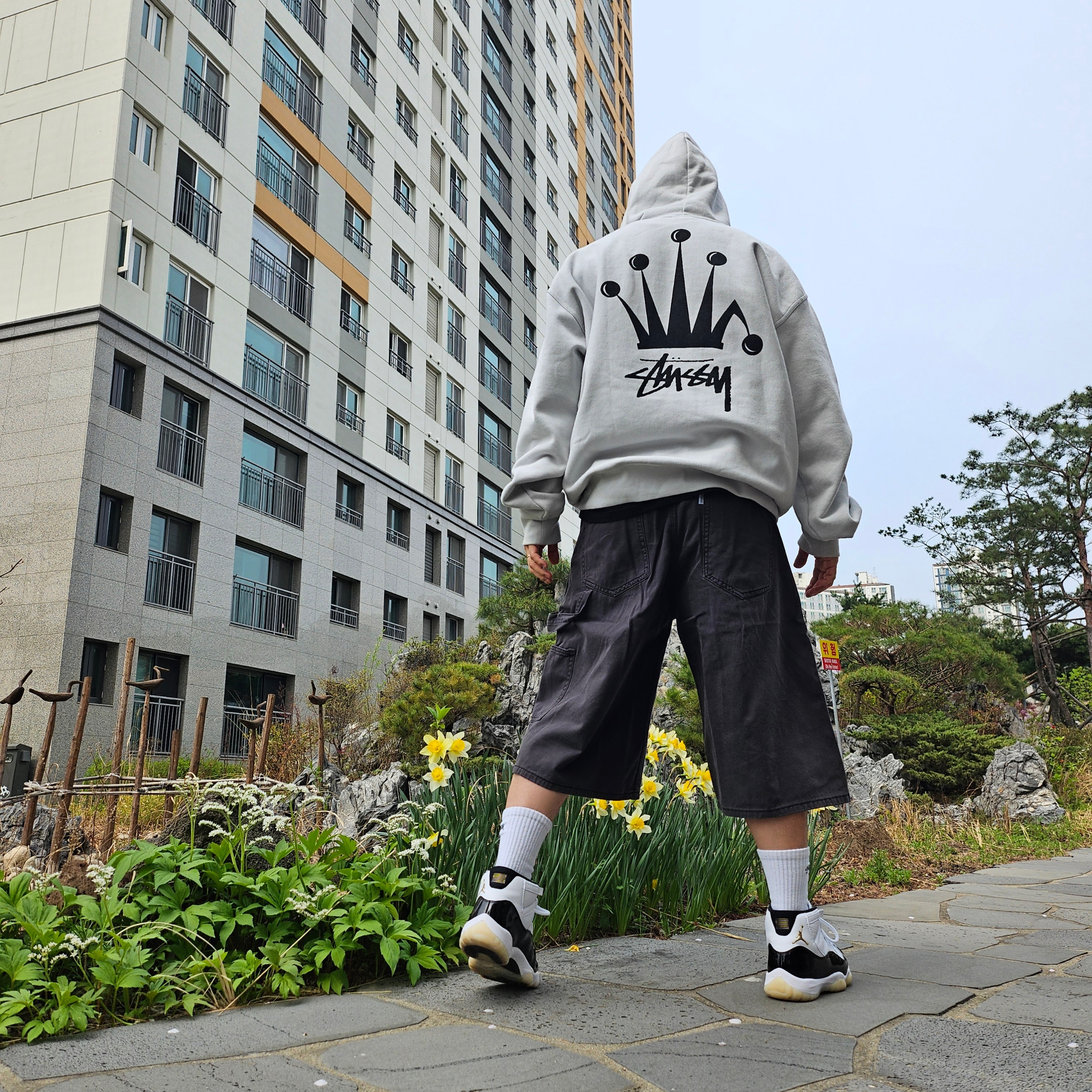 Supreme Washed Chino Twill Camp Cap Denim - 23FW, Stussy Regal Crown Zip Hoodie Fog 착용 스타일 - 2