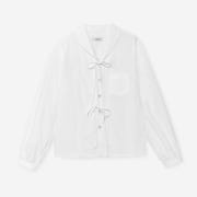Nieeh Double Ribbon Shirt White