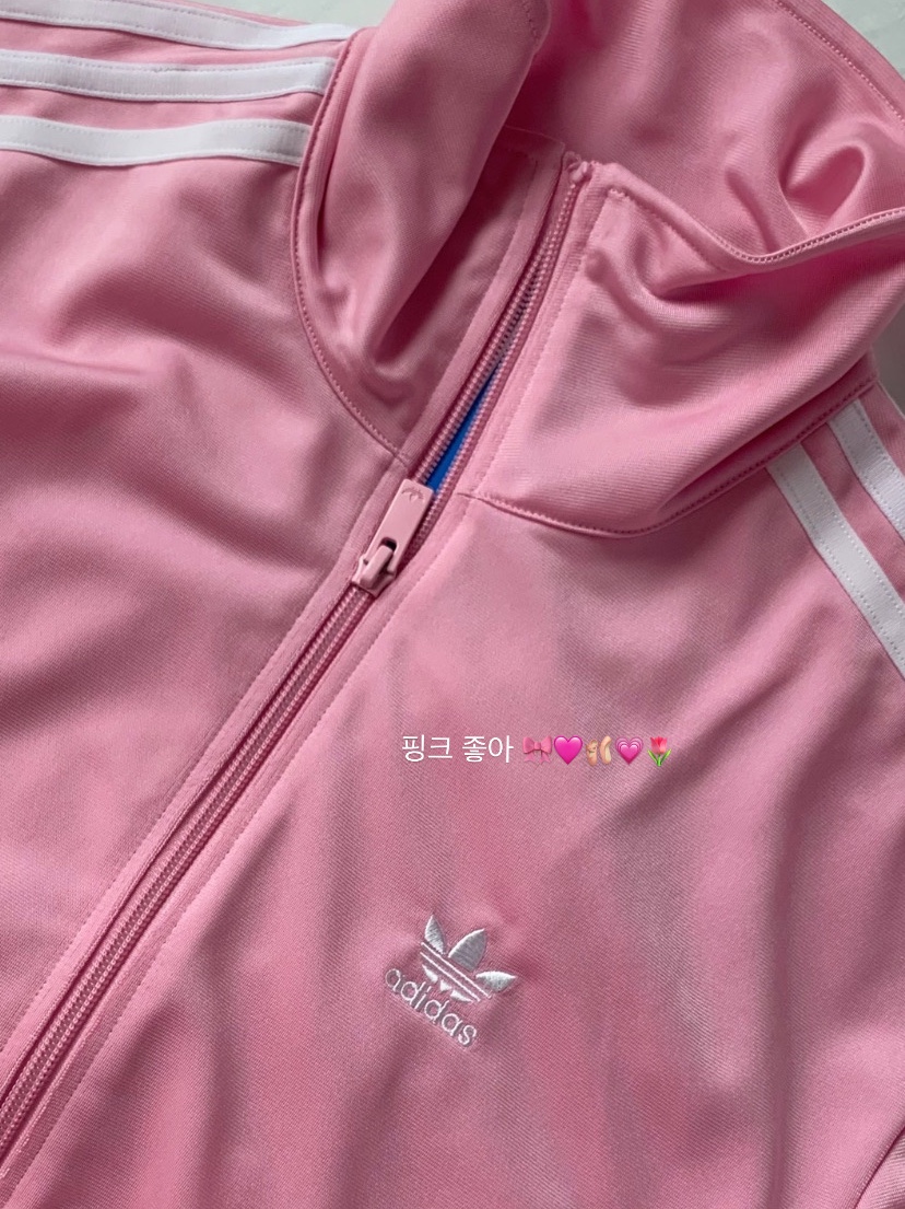 (W) Adidas Adicolor Classic Loose Firebird Track Top True Pink - KR Sizing 착용 스타일 - 2