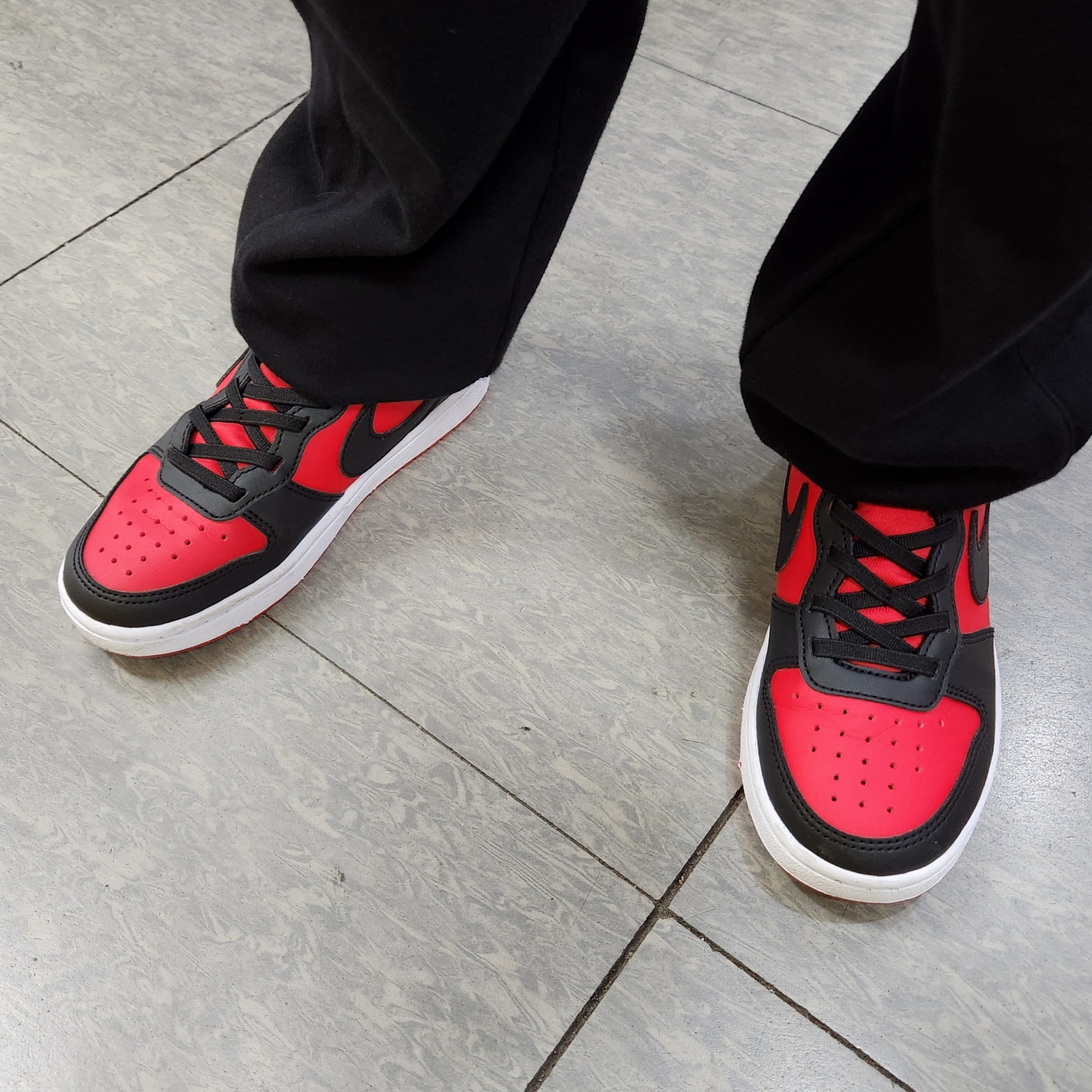 (PS) Nike Court Borough Low Recraft University Red Black 착용 스타일