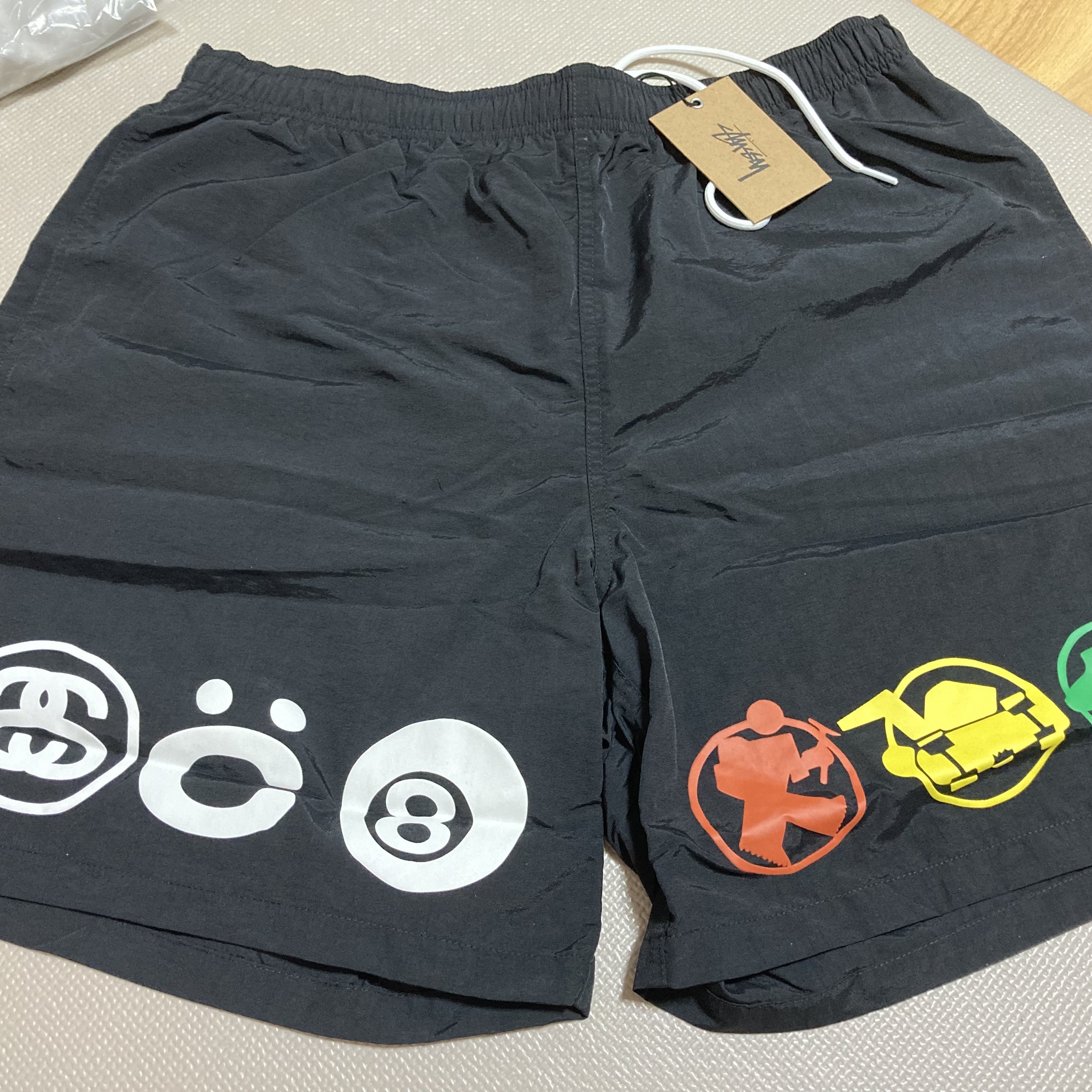 Stussy x Cactus Plant Flea Market Icon Water Shorts Black 착용 스타일