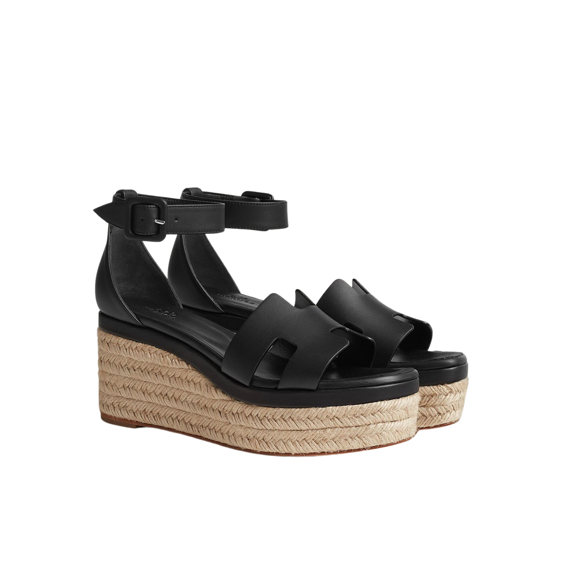 (W) 에르메스 엘다 에스파드리유 카프스킨 & 누아((W) Hermes Elda Espadrille Calfskin & Noir) - 2