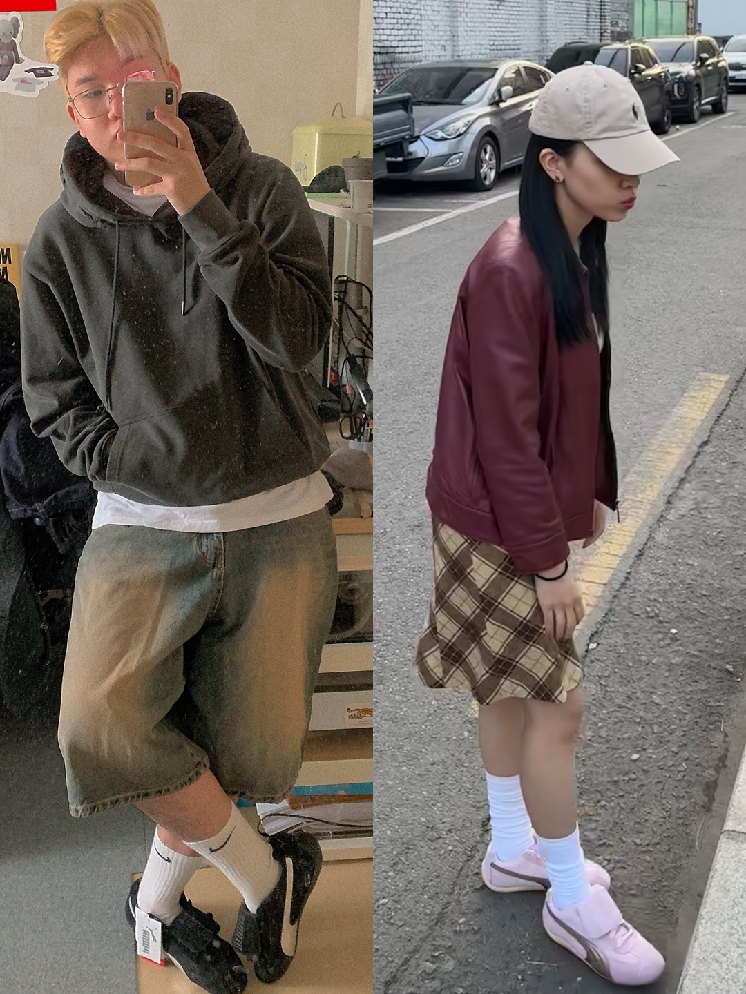 Puma x Open Yy Speedcat Black Shadow Gray, Puma x Open Yy Speedcat Whisp of Pink Chamomile 착용 스타일 - 3