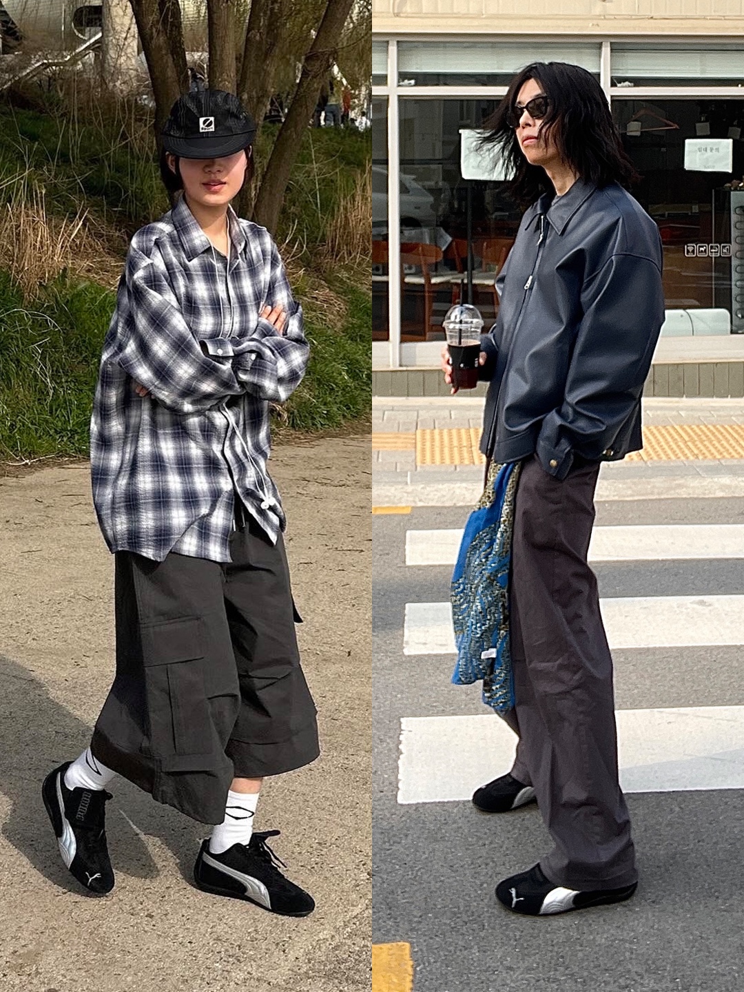 Puma x Open Yy Speedcat Black Shadow Gray, Puma x Open Yy Speedcat Whisp of Pink Chamomile 착용 스타일 - 2